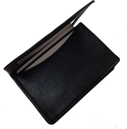 Miniatura 6 de piel Tarjeta de Crédito  Titular De La ID Slim diseño portafolios para hombre negro