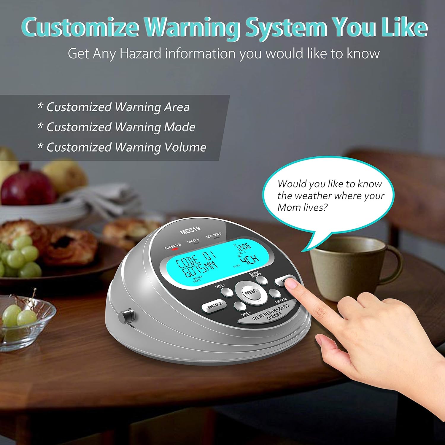 【2021 Newest Version】NOAA Emergency Weather Alert Radio-S.A.M.E. Localized Programming, 80+ Emergency Alerts, Alarm Clock & AM/FM/NOAA Weather Radio with Battery Backup, External Antenna for Emergency : Electronics