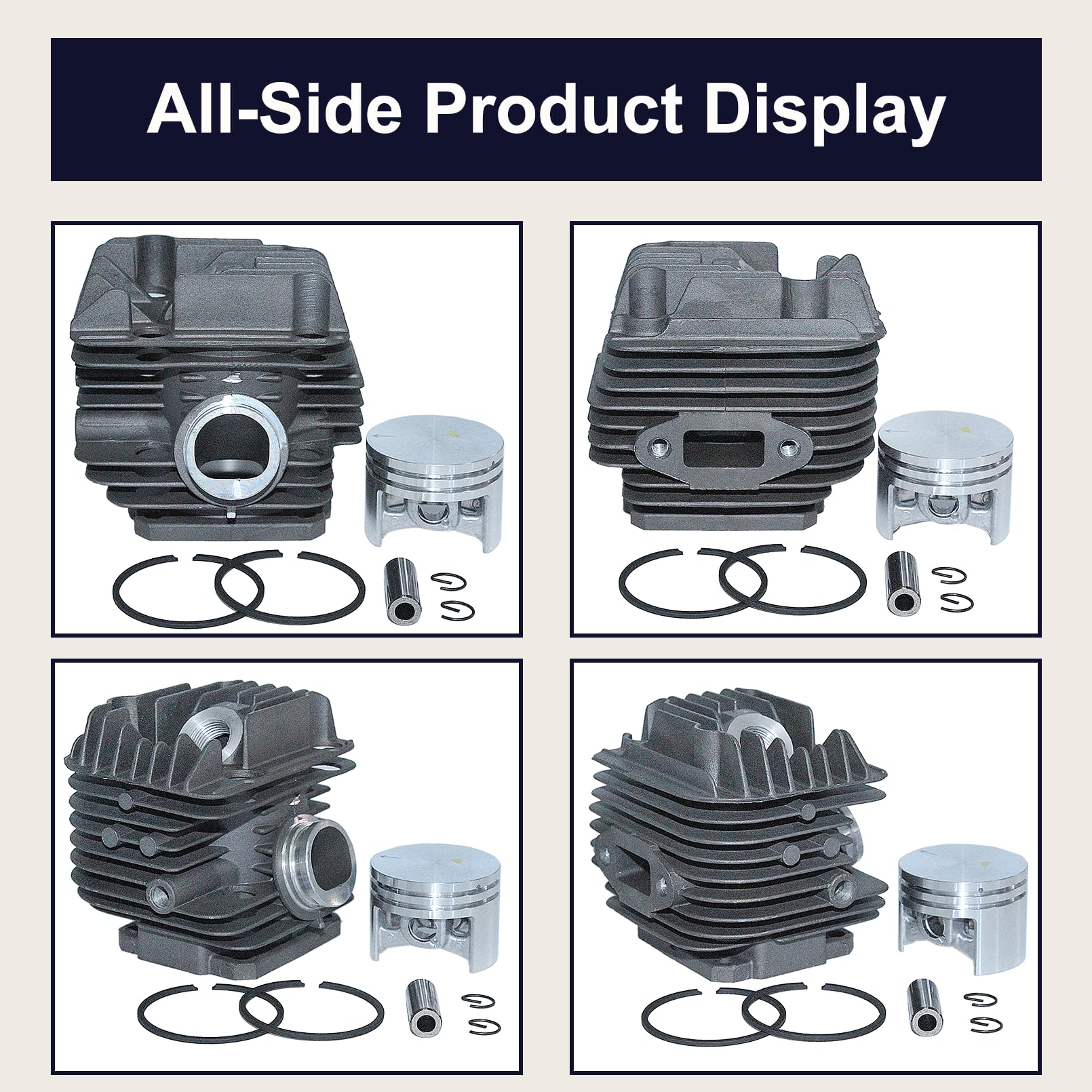 40 mm Kit Cilindro e Pistone per Stihl MS200, MS200T e 020T Motoseghe, con Candela, Filtro Aria e Kit Carburatore – Sostituisce 1129 020 1201, 11290201202