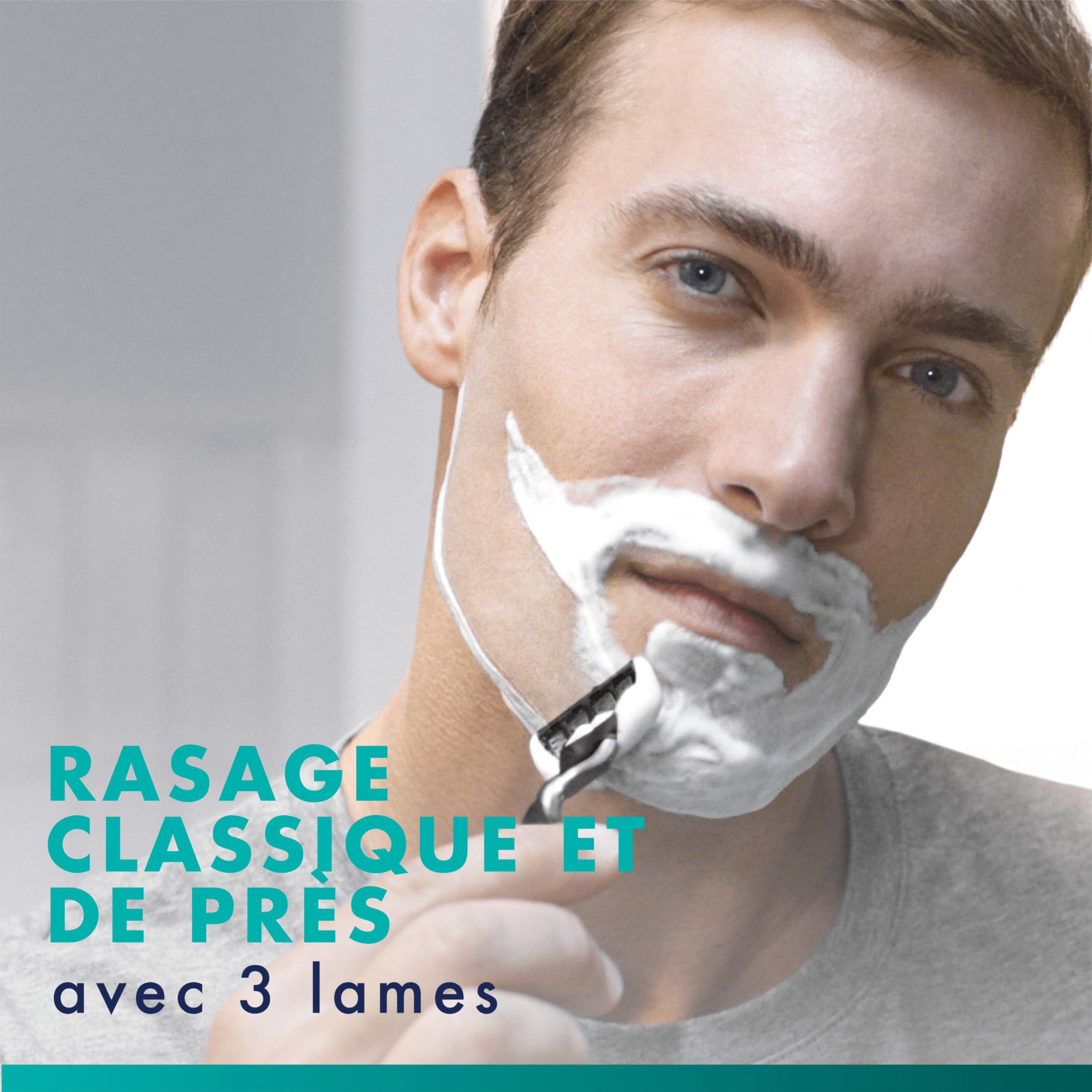 Gillette 24 Recharges De Lames De Rasoir Homme Mach3 Originelles, Pack De Cartouches avec Un Porte-clés, 3 Lames Affutées et Bande Lubrifiante pour Un Rasage Manuel du Visage Confortable - 2