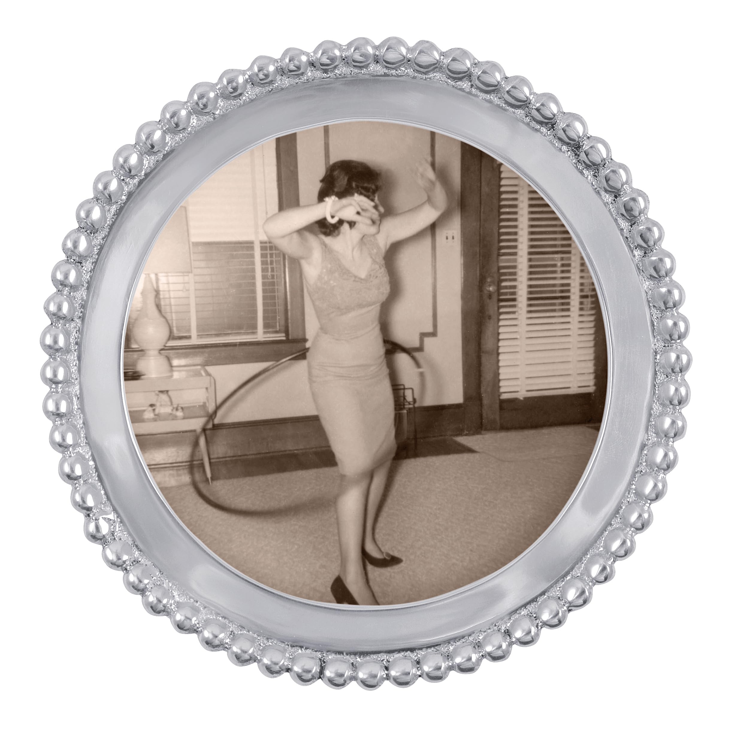 MARIPOSA Beaded Round Frame