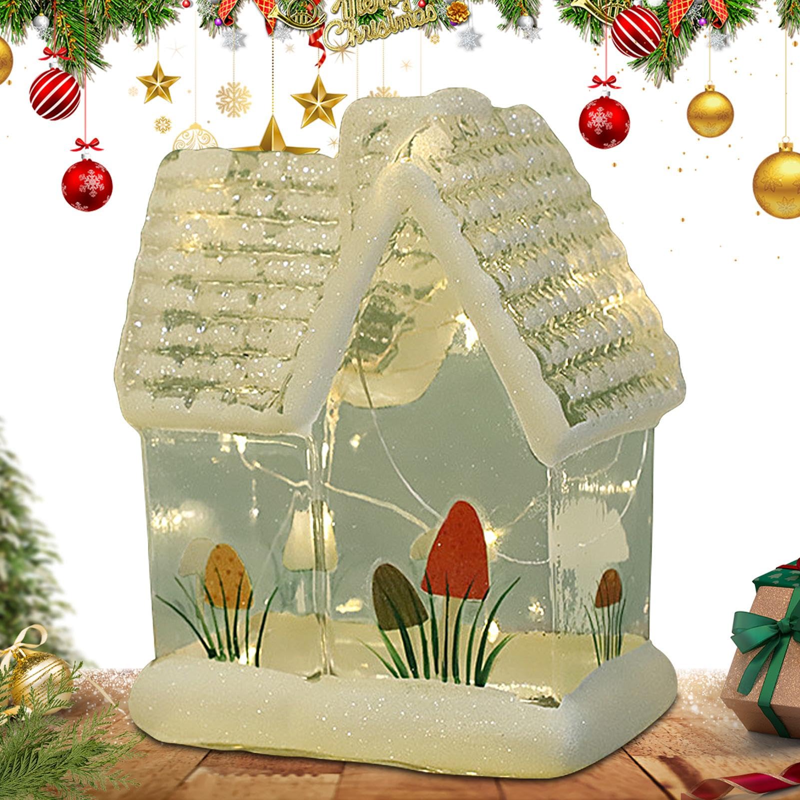 Village de Noël miniature et maisons de collection lumineuses pour décoration festive