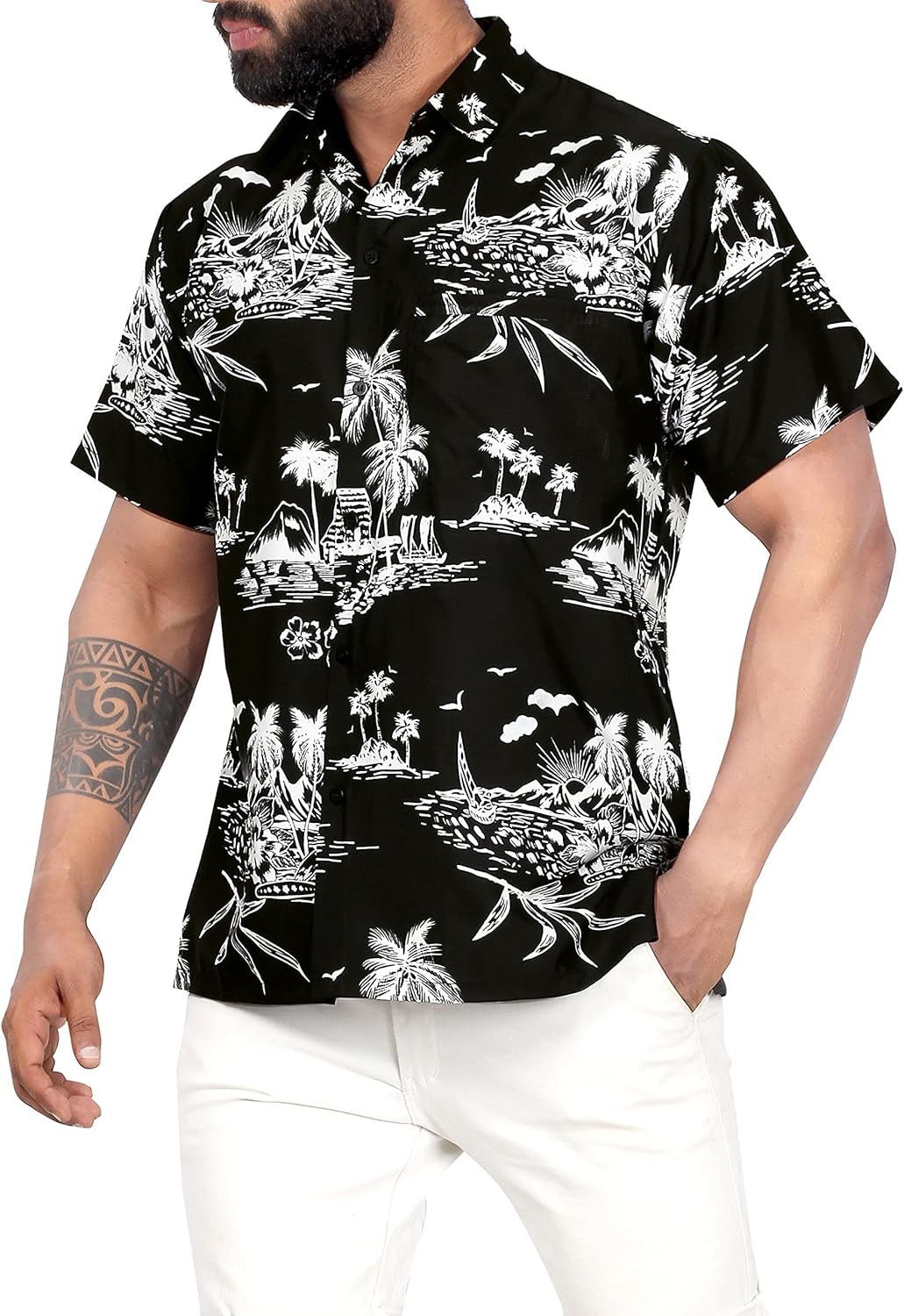 LA LEELA Men's Hawaii Shirt Button Down Cruise - Image 2