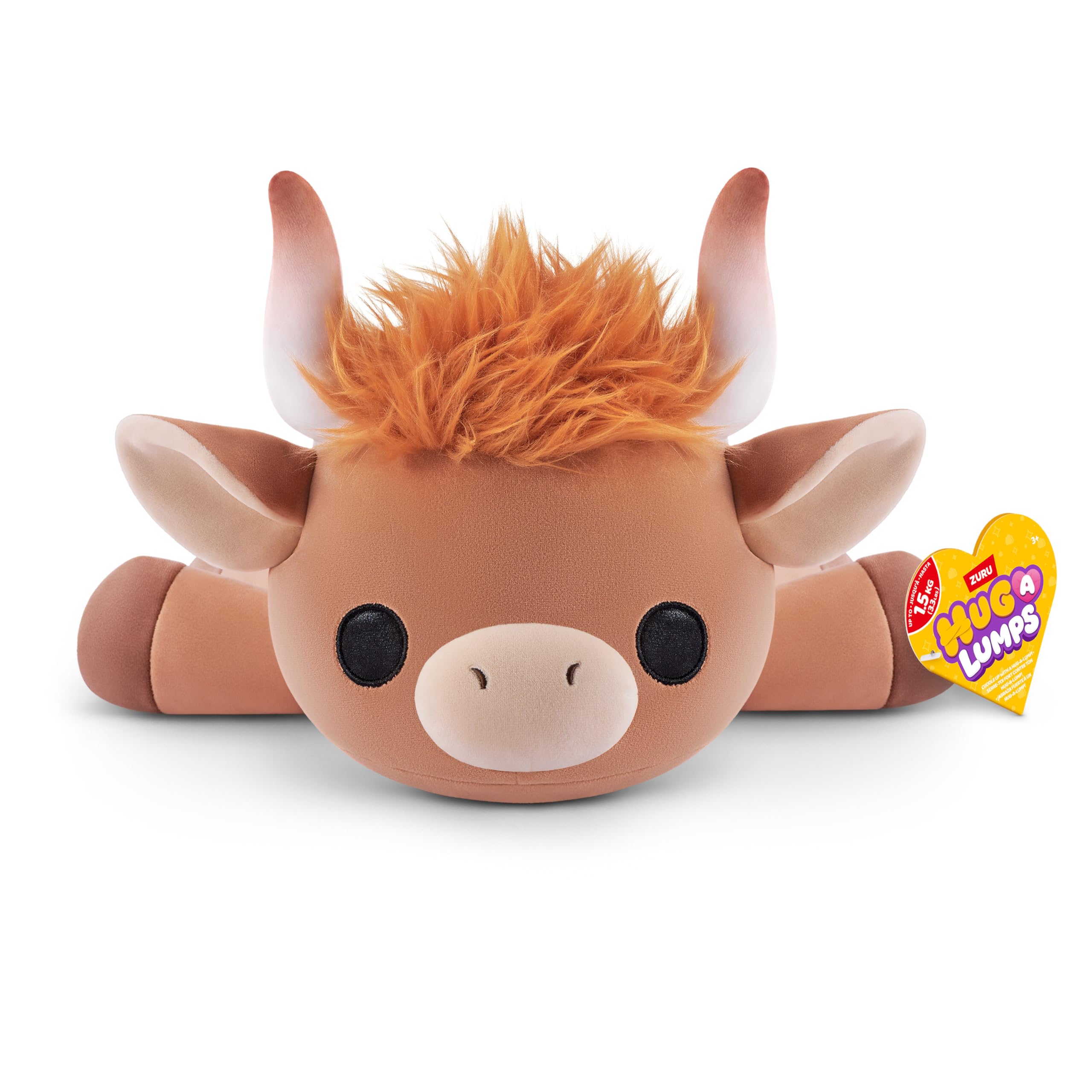 Hug-A-Lumps High Land Cow (Medium) Holly by ZURU, Cuddly Squishy Weighted Plush