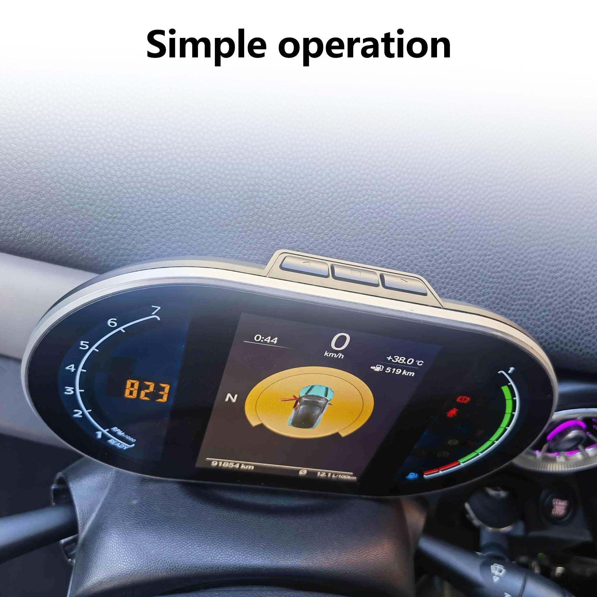 Compteur De Vitesse Numérique 5" Pour BMW Mini R55 à R61 (2006-2016) | Écran HD | Affichage Temps Réel – Kilométrage, RPM, Pression Pneus…