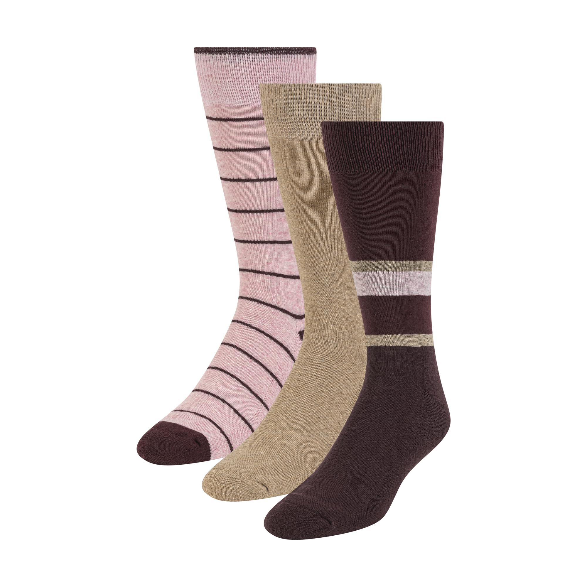 Ted Baker Men's 3 Pack Cushioned Crew Dress Socks, Dark Denim/Grey Heather/Navy, One Size