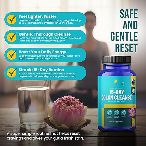 Miniatura 6 de Limpieza de colon de 15 días  Desintoxicación de apoyo intestinal y digestivo con Senna, Cascara Sagrada, cáscara de psyllium, aloe vera y