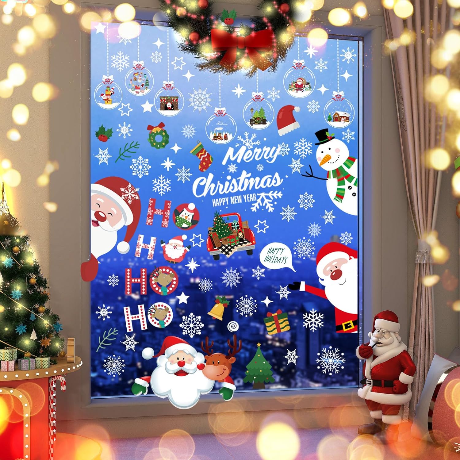 Christmas Window Clings, Christmas Window Stickers, DoubleSided