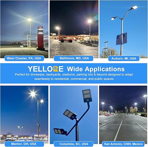 Miniatura 10 de Paquete de 2 luces LED de estacionamiento de 320 W, 48,000 lm, certificación UL, DLC, 320 W, 256 W, 192 W, ajustable, caja de zapatos, luz de poste