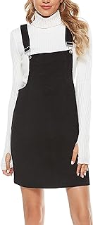 Women's Corduroy A Line Cute Jumper Pinafore Bib Overall Mini Dress Skirt - Buy now