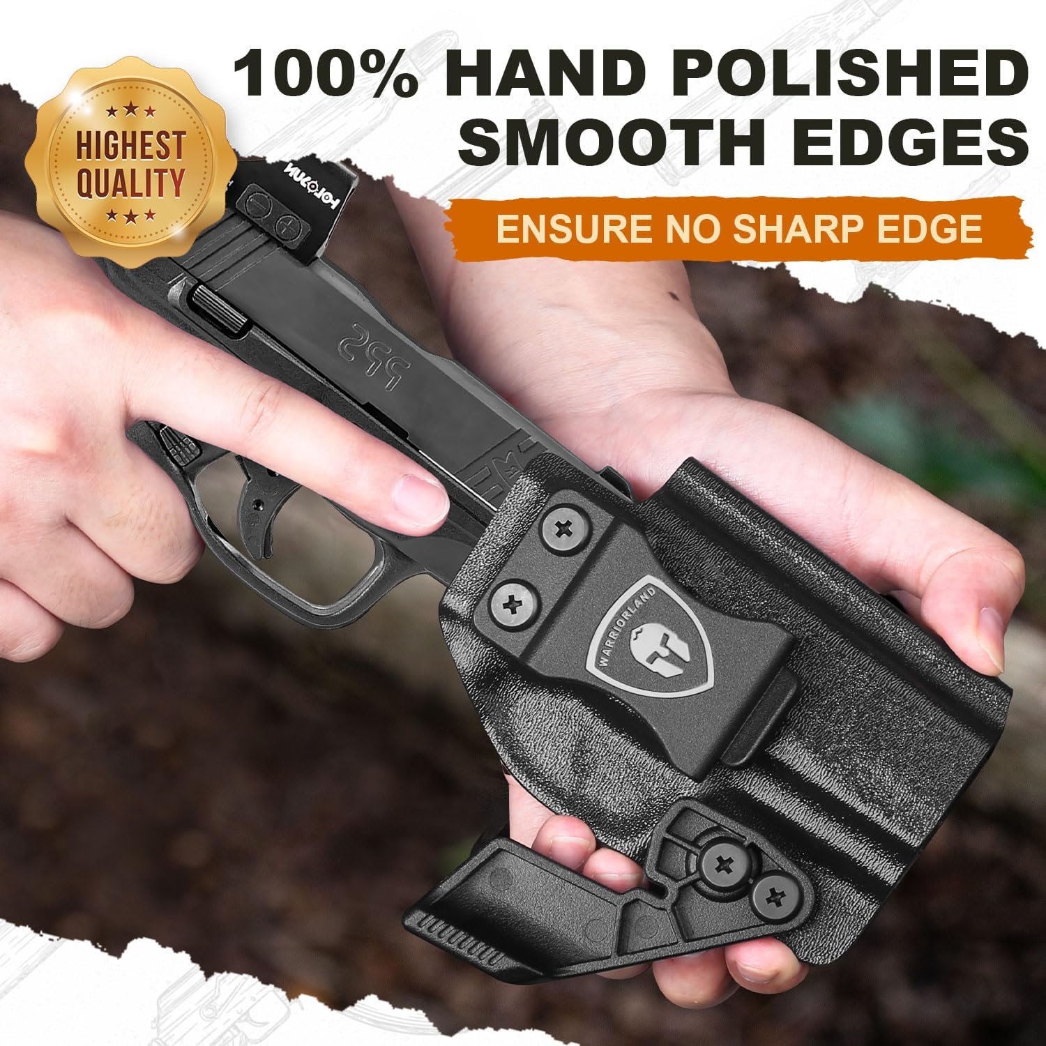 WARRIORLAND IWB Kydex Holster w/Optics Cut, Compatible with Walther PPS M2 9mm/.40 Pistol, Inside Waistband Appendix Carry, Adj. Retention & Cant, with Claw/Right- / Left-Hand Optional