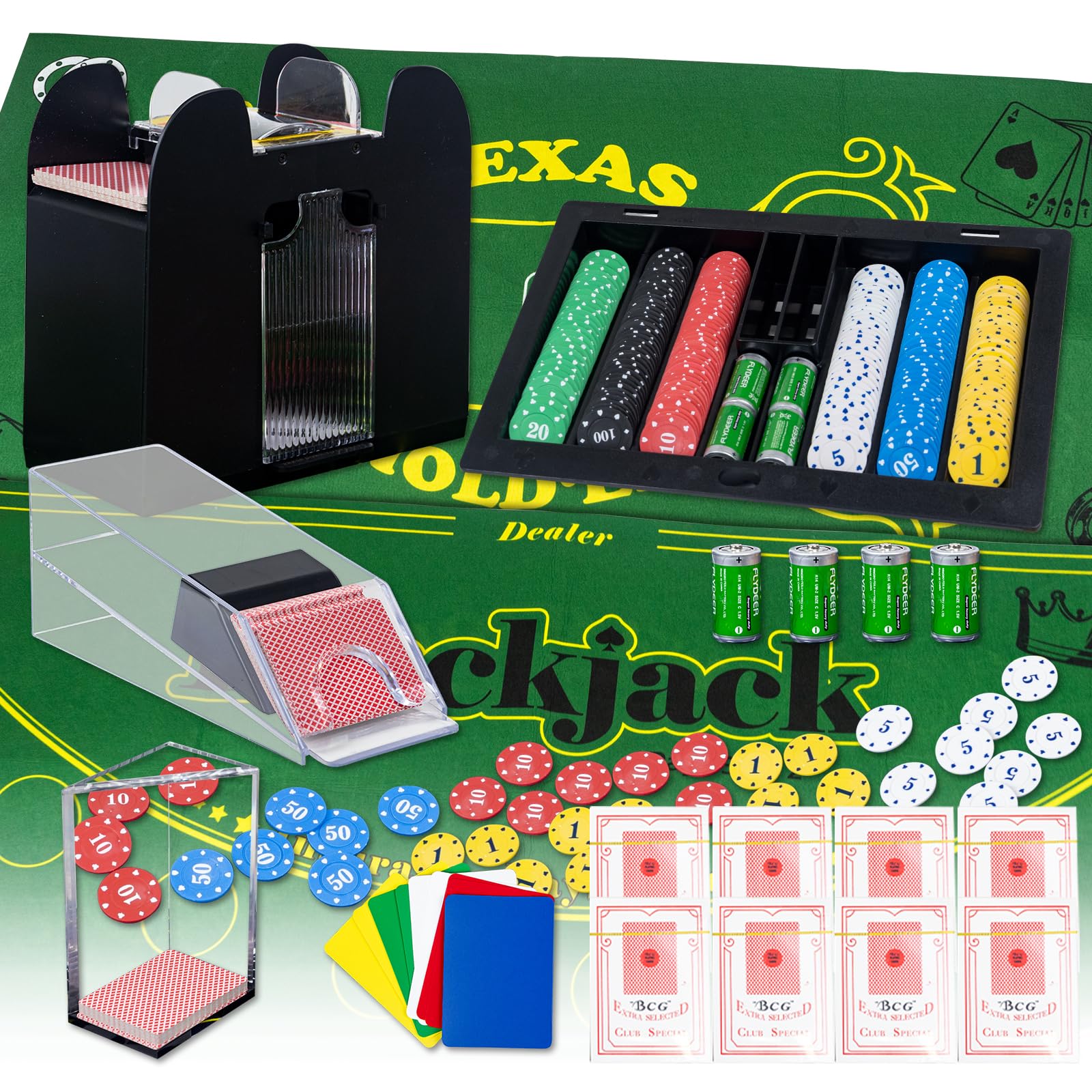 Amazon.com: Casino Table Game Set,Blackjack/Texas Hold'em/Poker