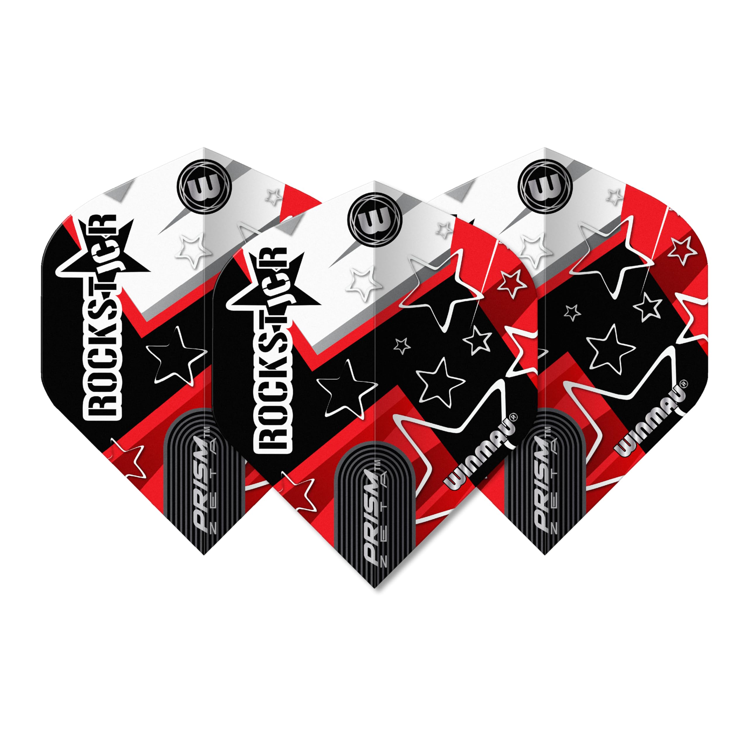 WINMAU Joe Cullen The Rockstar Starry Design Prism Zeta Dart Flights - 10 sets per pack (30 dart flights in total) - Image 4