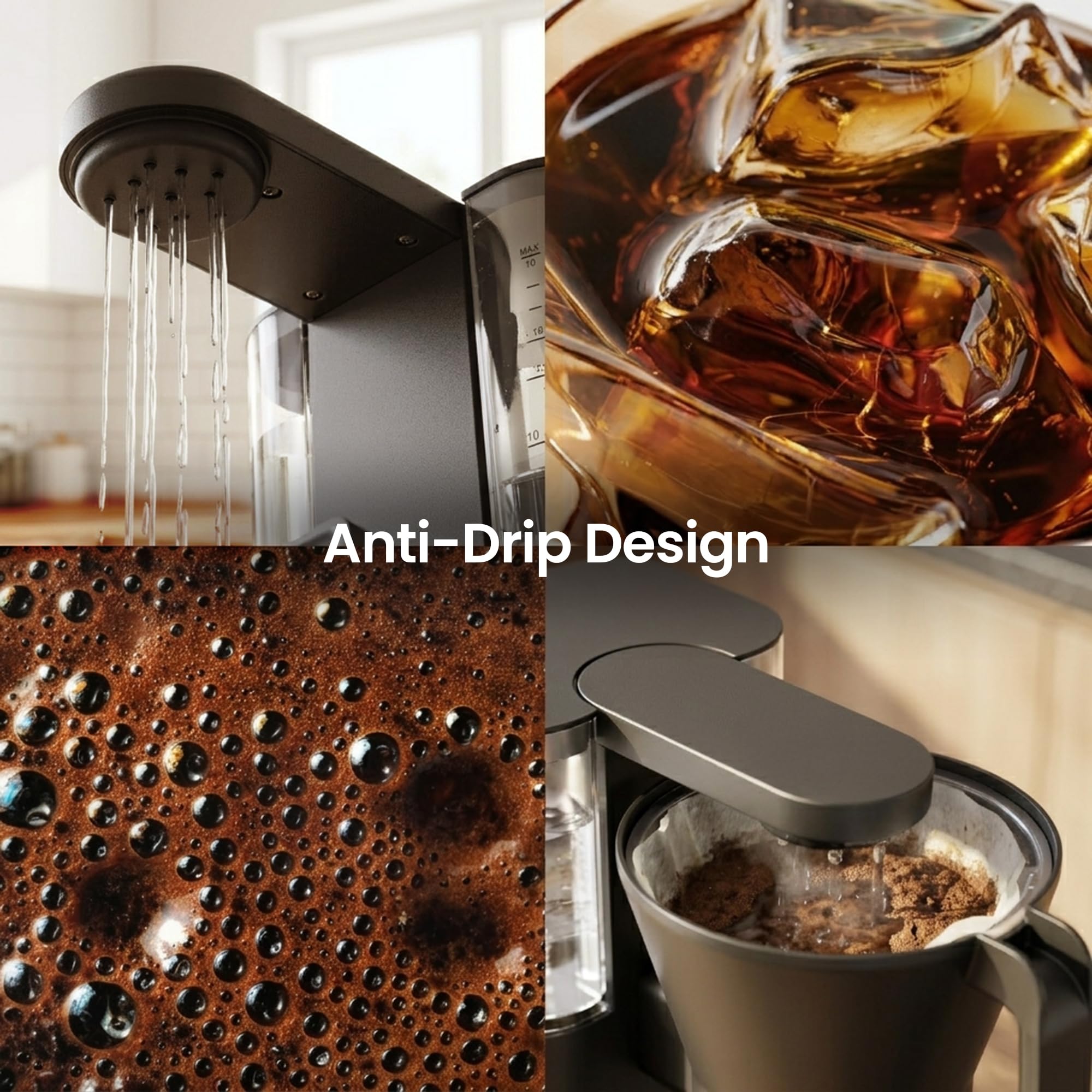 Kismile SCA-Certified 8 Cup Drip Coffee Maker, Pour Over Coffee Machine with 3s Instant Heat 197–205℉, Adjustable Flow Control, Removable Water Tank, Deep Cold Brew & 40 Min Keep Warm