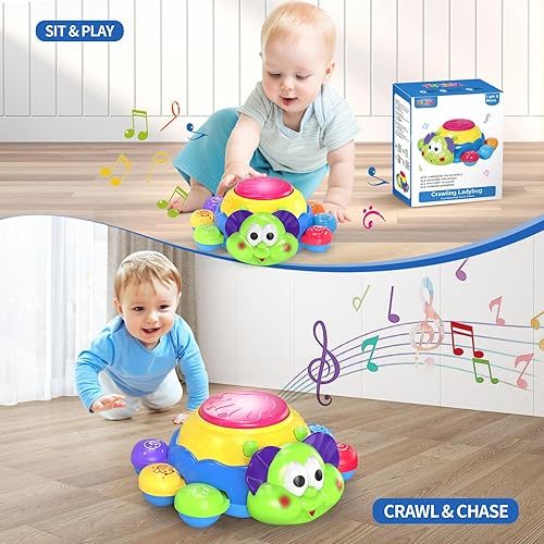 Miniatura 5 de Yerloa Juguetes para gatear para bebés de 6 a 12 meses, juguetes educativos musicales iluminados para niños de 0-3-6 7 8 9 10 12 a 18 meses,