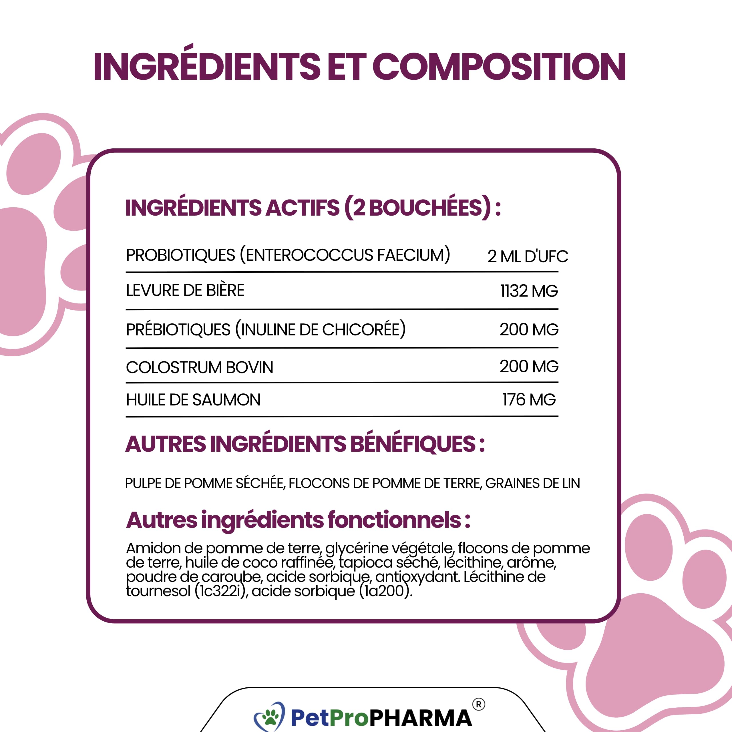 Probiotique Chien et Chat – Souches Actives + Prébiotiques Naturels | Flore Intestinale, Digestion, Selles Régulières, Immunité Renforcée | Complément Digestion & Santé Intestinale