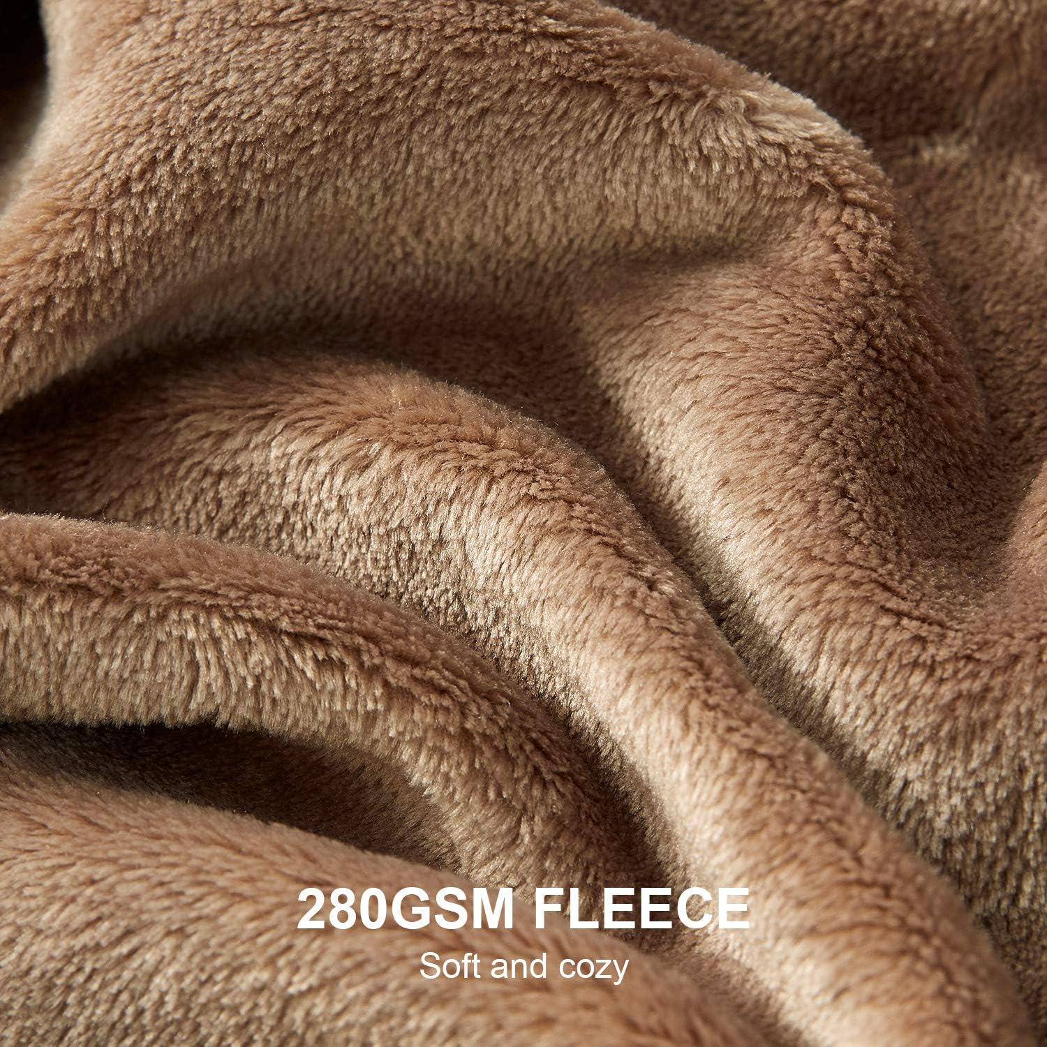 Hansleep Fleece King Size Blanket for Bed Camel, Super Soft Flannel Fuzzy King Size Plush Cozy Blanket for All Seasons, Camel, King 90x108 Inches - Image 4