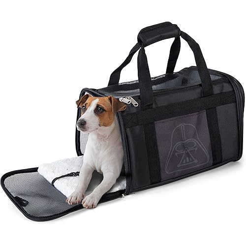 Star Wars for Pets Darth Vader Soft Pet Carrier 15” x 9” x 9” Black | for Pets 15 x 9 x 9 Dog Travel Bag| Luggage Carrier for Dogs, Fits Under Plane Seat (FF19635)