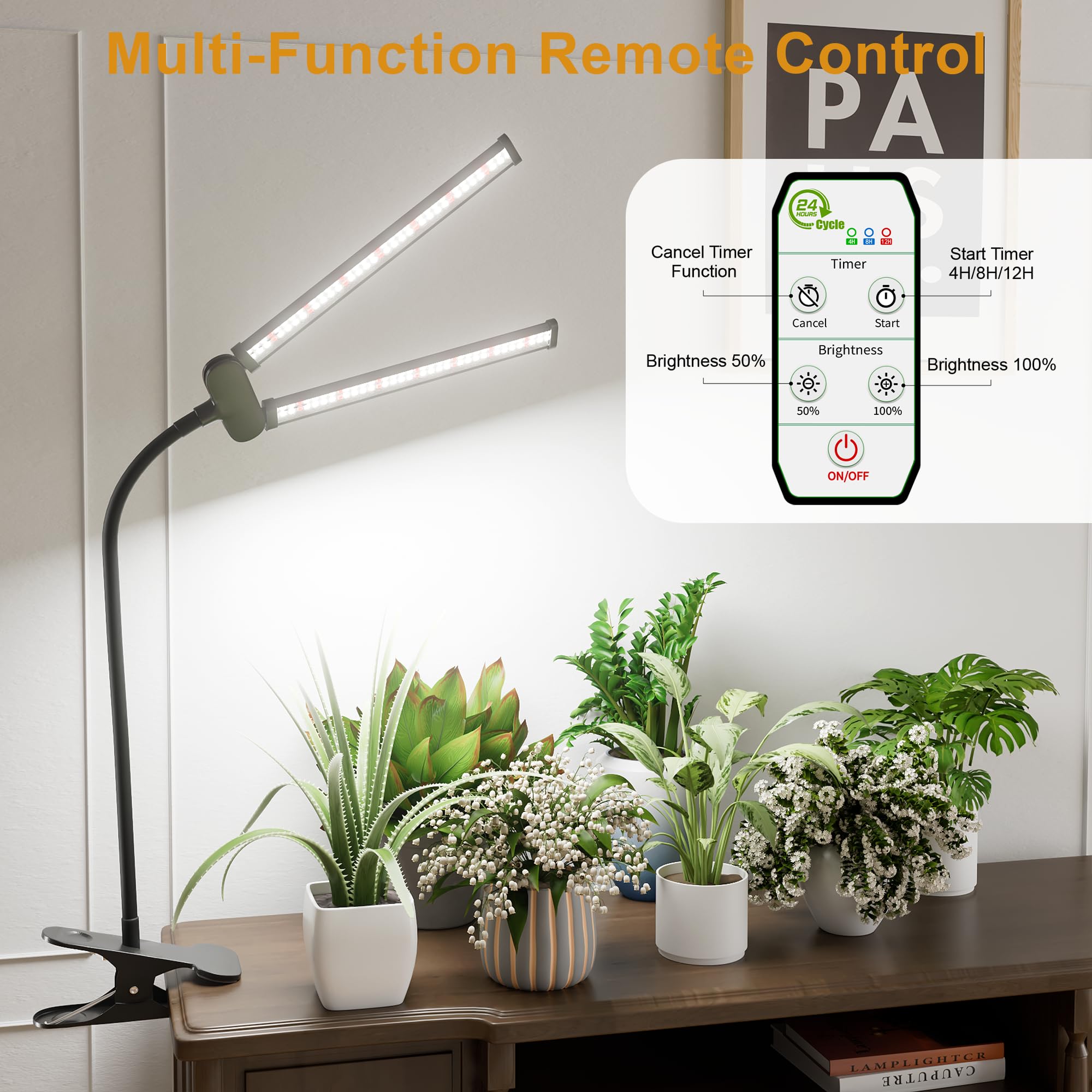 éclairage Plante Intérieur Minuterie Lampe Pour Plantes 4 Têtes 80 LEDs - Spectre Complet Minuterie 3/9/12H - Éclairage Croissance Intérieur éclairage Plante Intérieur Minuterie Lampe Pour Plantes 4 Têtes 80 LEDs - Spectre Complet Minuterie 3/9/12H - Éclairage Croissance Intérieur