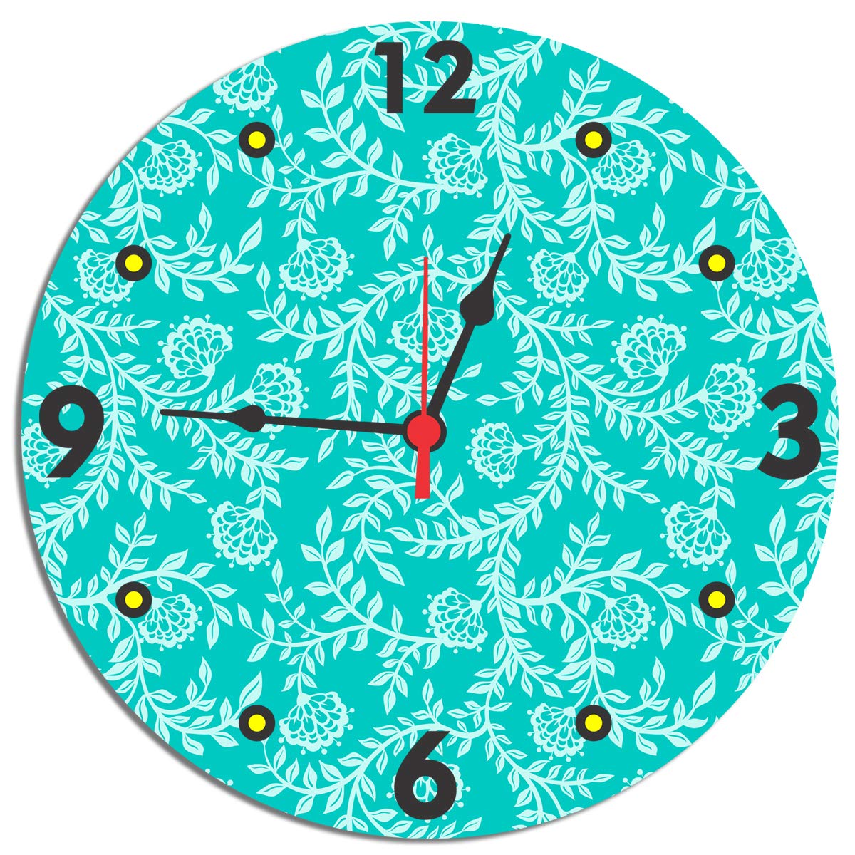 Buy Avyaansons Round Wall Clock for Living Room, MDF Wood Quartz Wall