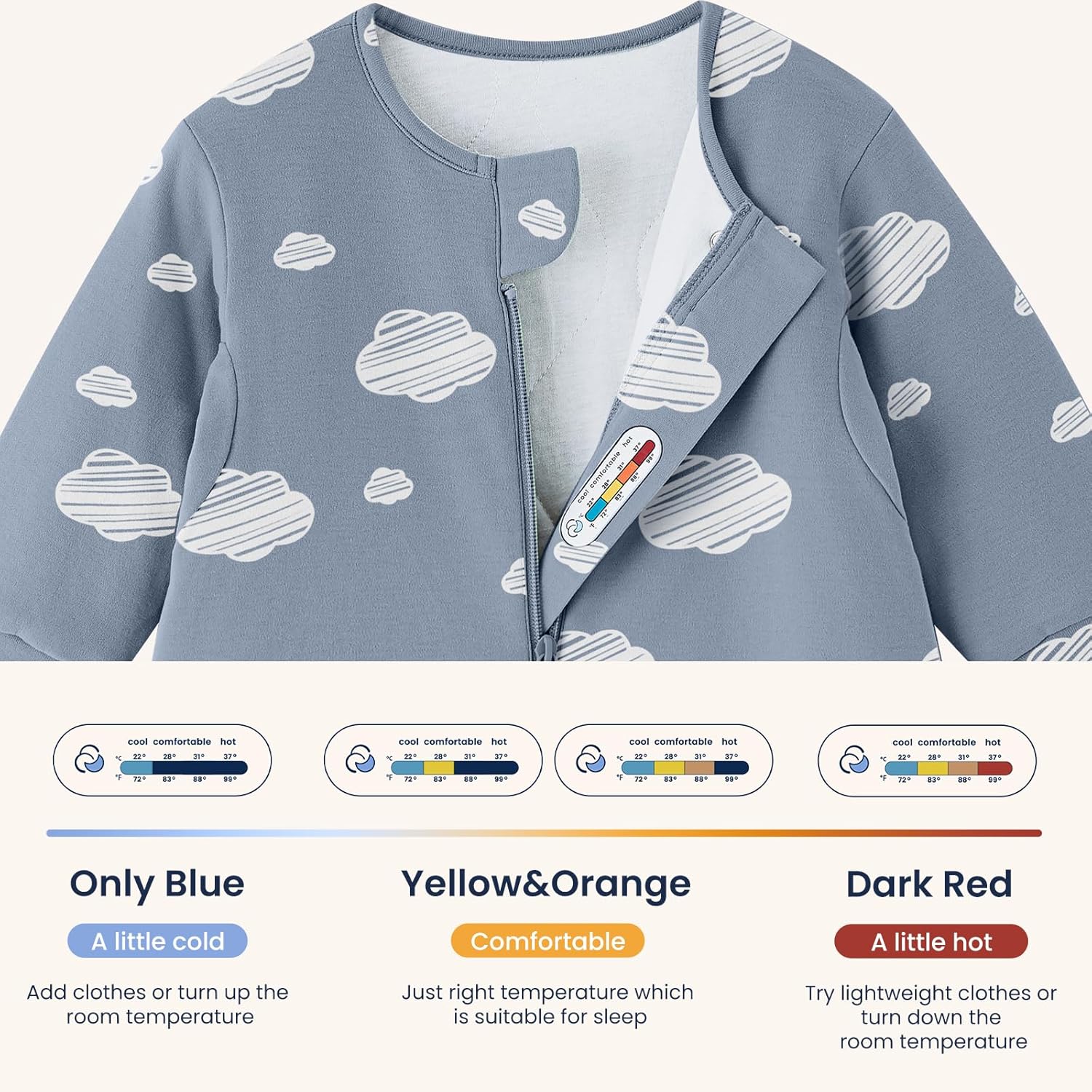 kaiya baby Unisex Sleeping Bag for Babies and Toddlers 2.5 Tog Sleep Sack, Long Sleeve Sleep Sack, Wearable Blanket Baby - Image 6