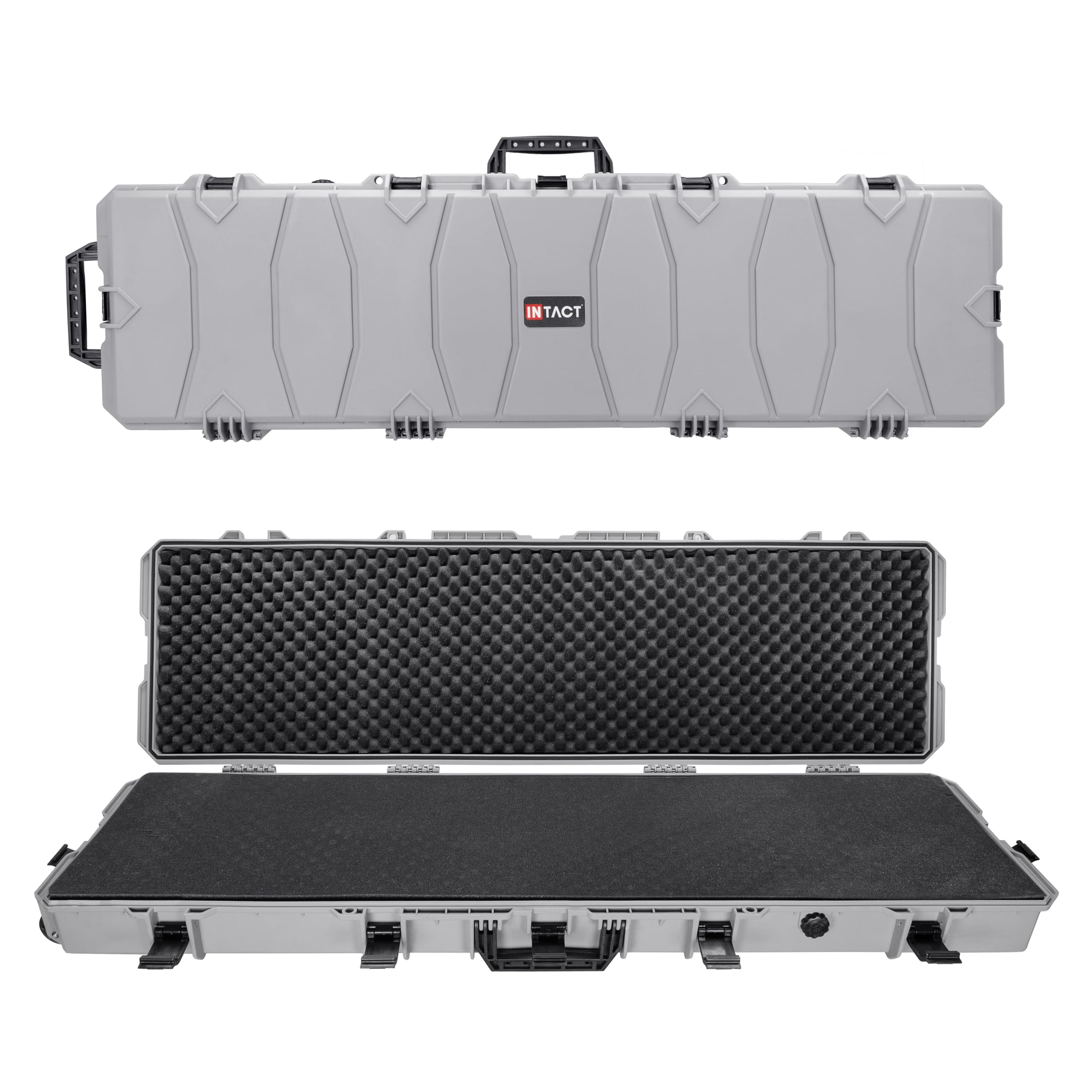 Eylar 54 Inch Intact Series Rolling Hard Rifle Case, Lightweight and Durable Stacker Design with Foam (Gray)