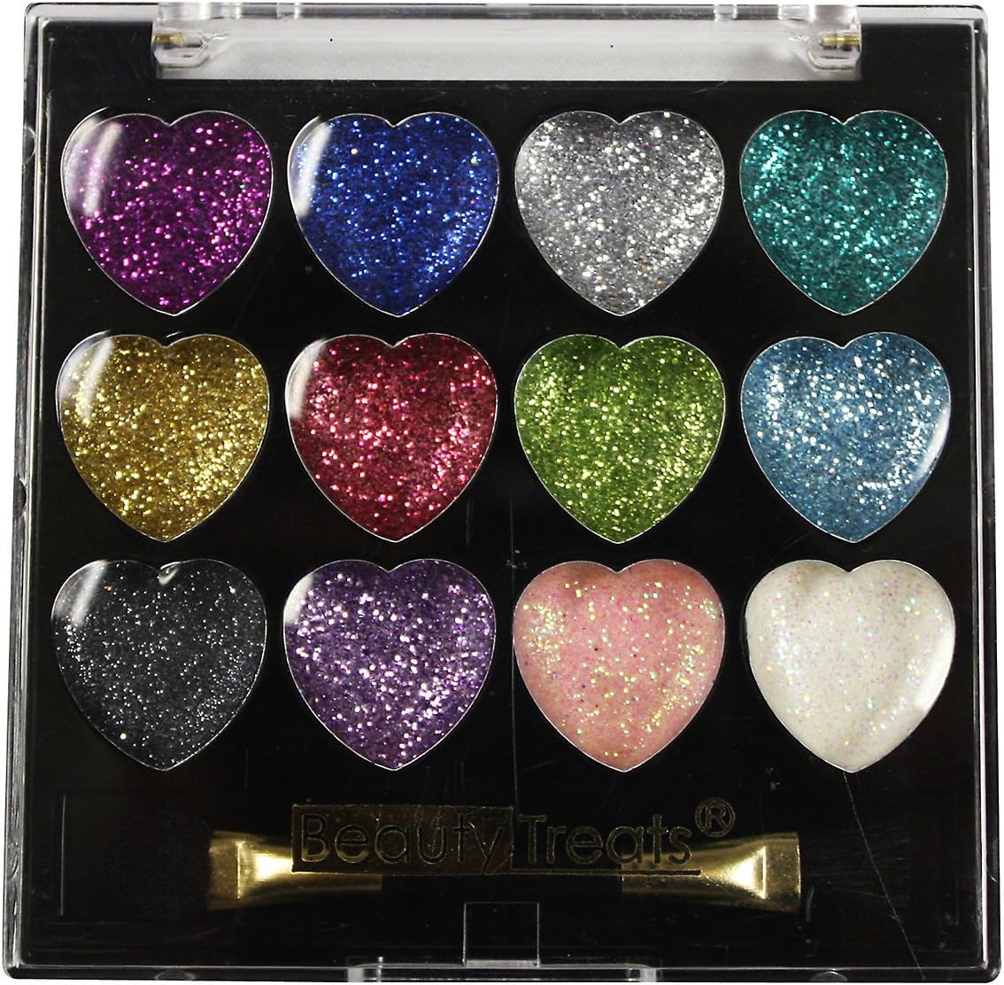 Heart Shaped Glitter Eye Shadow Kit,2505H,multi-colo.