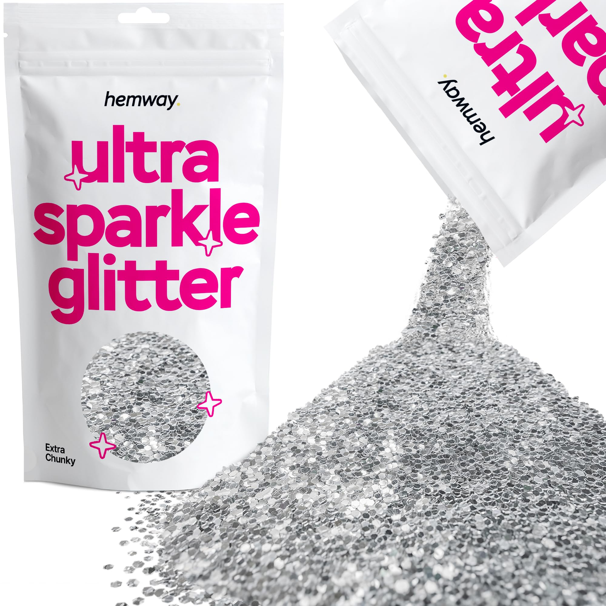 Hemway Ultra Sparkle Glitter Baby Pink Iridescent 100g Fine | Glitter for Arts & Craft, Makeup, Nail Art, Crafting, Card Making, Sparkle Decoration — view 103
