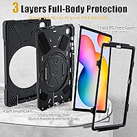 Vista 7 de BRAECNstock Funda protectora resistente a prueba de golpes para Samsung Galaxy Tab S6 Lite de 10.4 pulgadas 2024/2022/2020 (SM-P620/P610/P619) a