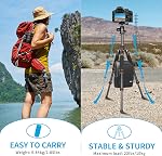 Koolehaoda Camera Mini Tripod 25inch / 63.5cm Desktop Tripod 360° Ball Head with Arca QR Plate Aluminum Portable Travel Tripod for DSLR Camera Video Camcorder, Load up to 10kg (Orange)
