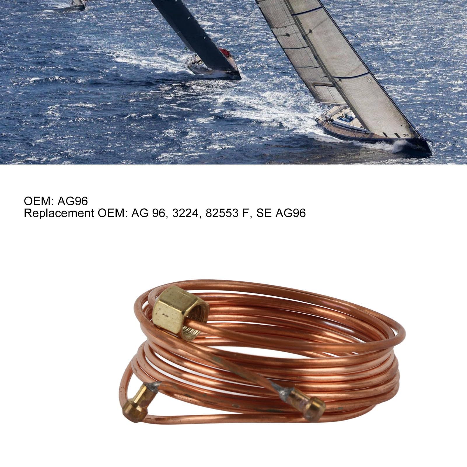 Sorandy Copper Pipe Oil Pressure Gauge Tubing Kit, 72 Inch Length, 1/8 Inch Diameter, Easy Installation, for Mechanical Oil Pressure Gauges in Automotive, Truck, Agricultural Equipment, Popular