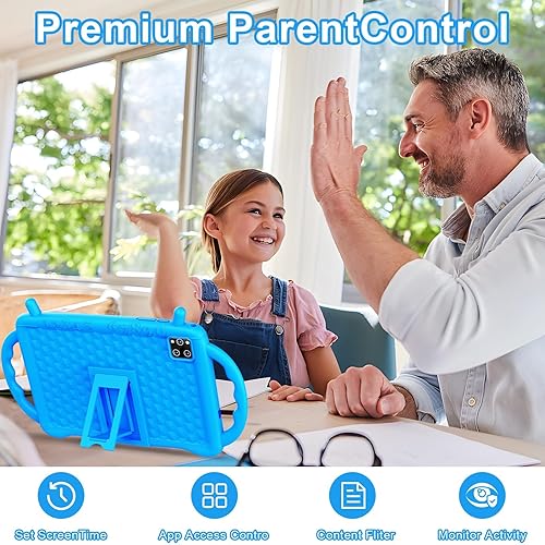 Miniatura 5 de Semeakoko Tablet para niños Android 14 de 10 pulgadas con mango a prueba de golpes, octa-core 10GB+64GB, pantalla HD de 1280 x 800, controles