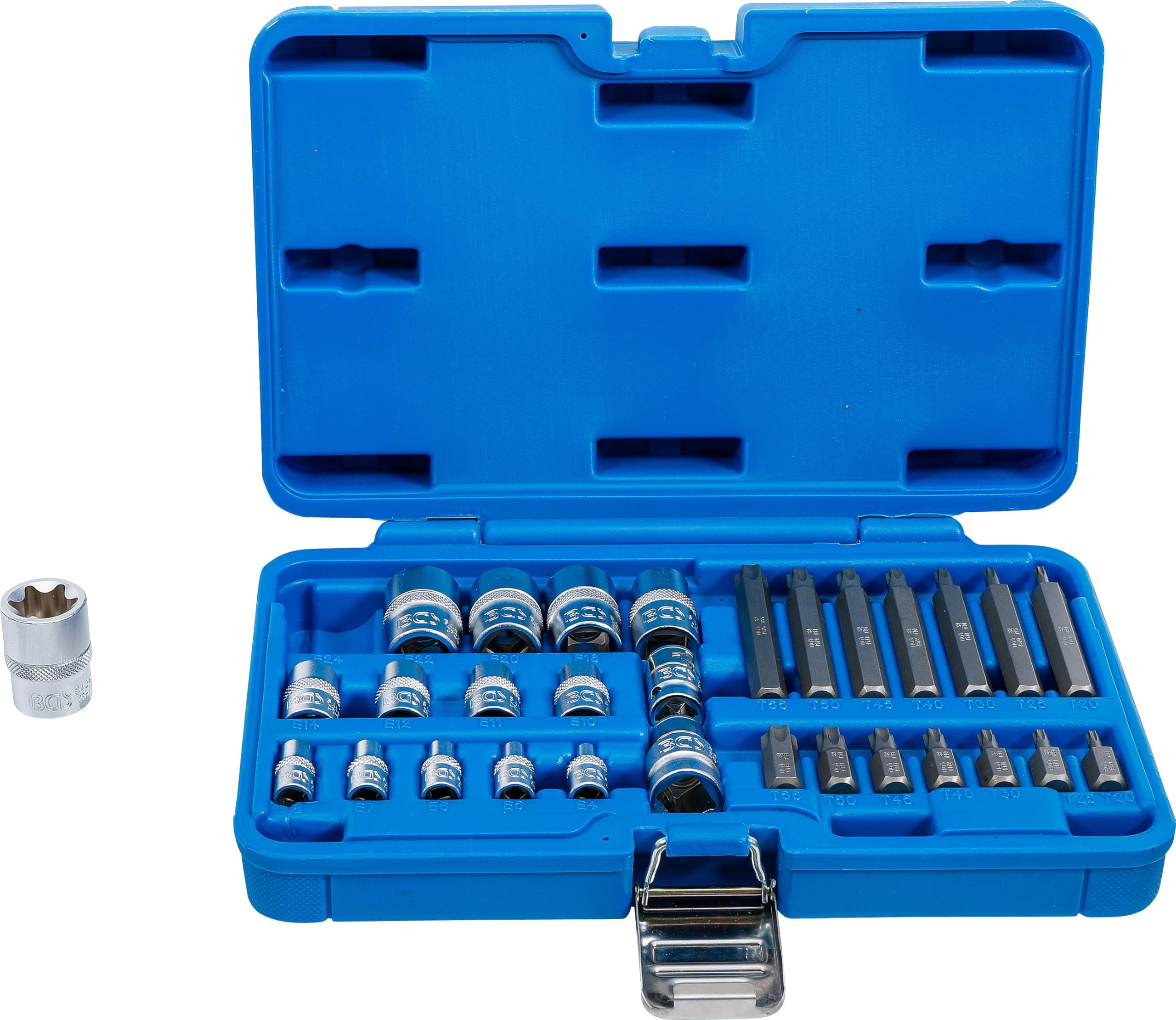 BGS 5025 | Jeu d'embouts et de clés à douille | profil E/profil T (pour Torx) | 30 pièces