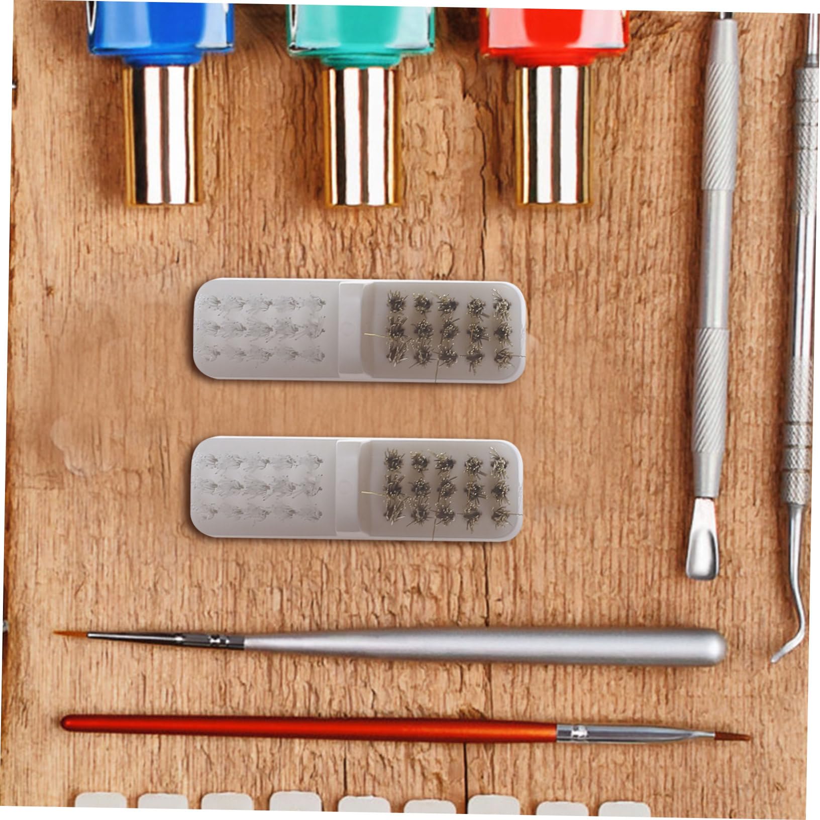 Healeved Spazzola Pulizia Punte Fresa Unghie in Rame Pennello Per Manicure Professionale E Uso Domestico Strumento Portatile Per Pulizia Nail Art 4.6X2.3X1.5 Pollici