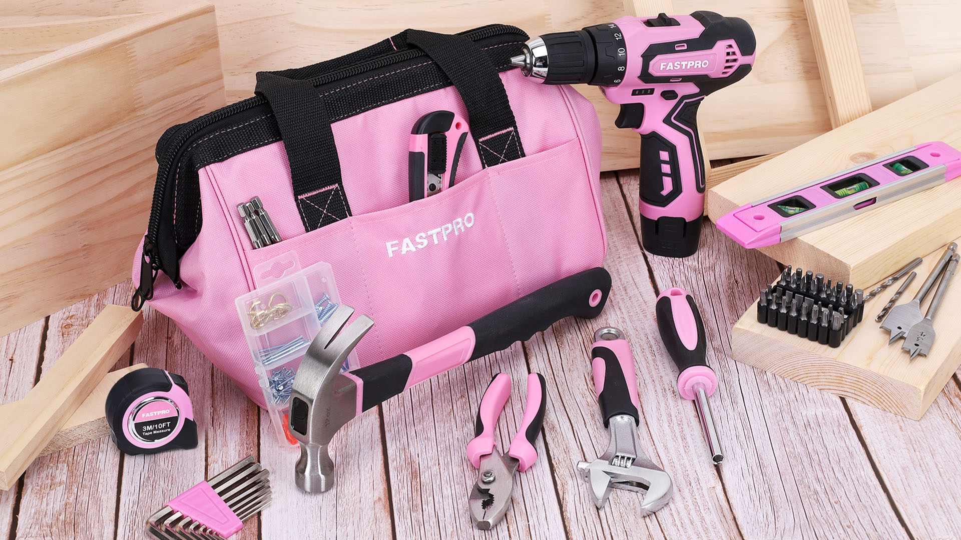 【re.pink 】 ブラストチラーと包丁セット Amazon.com: FASTPRO 175-Piece 12V Pink Drill Set, Cordless Driver