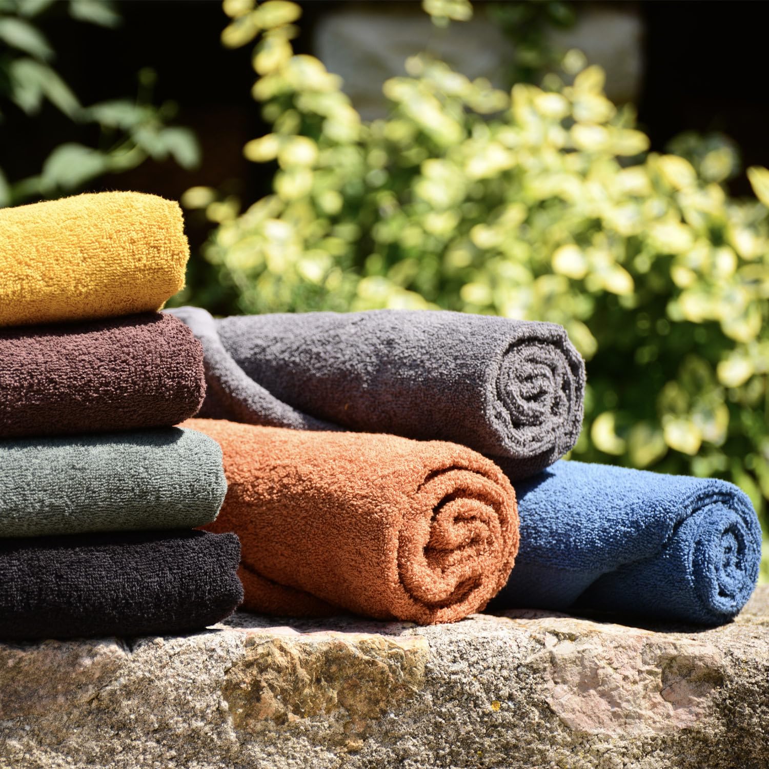 Soleil d'ocre Cotton Bath Towel 500 g/m2 100 x 140 cm Lagune Terra, Orange - Image 3
