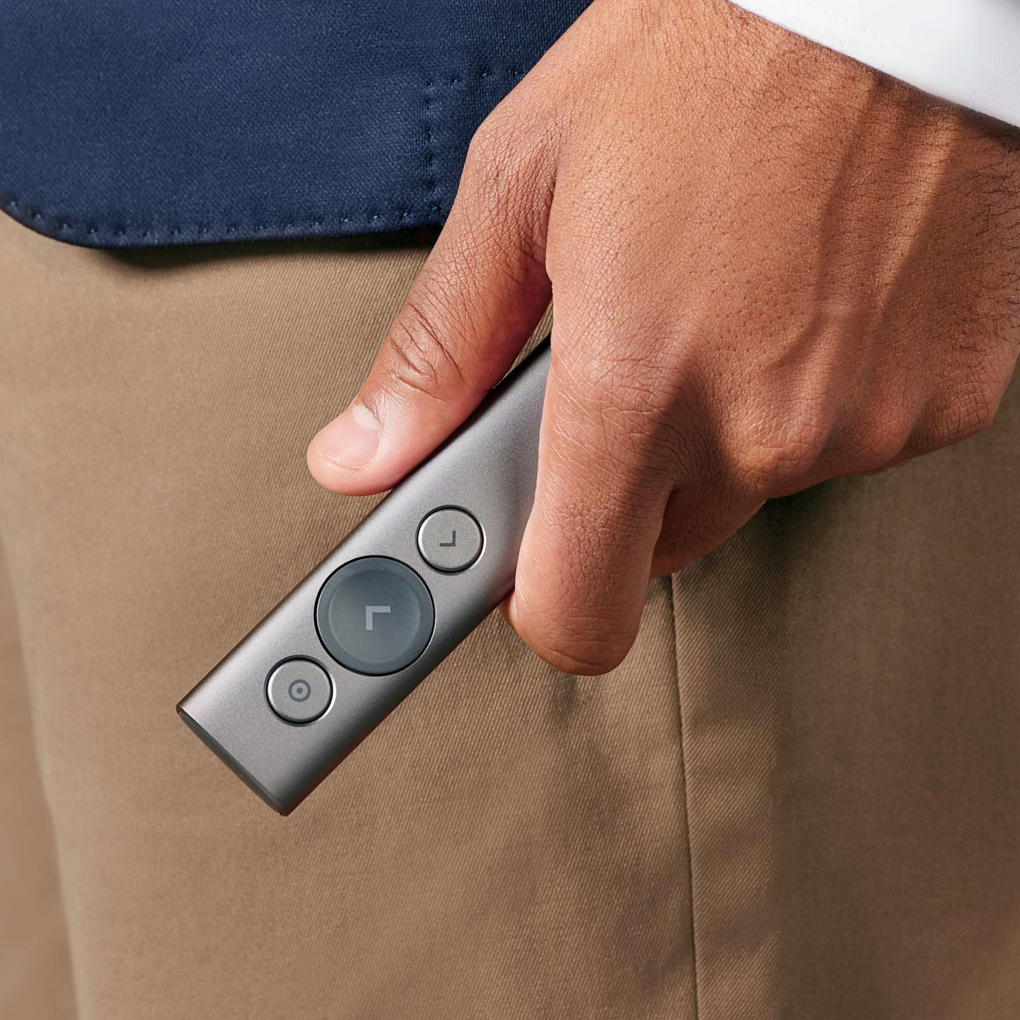Logitech Spotlight Presenter, Puntatore Laser per Presentazioni Wireless, 2,4 GHz e Bluetooth, ‎Ricevitore USB, Puntatore Laser Digitale, Portata 30 Metri, Timer, PC/Mac/Android/iOS - ‎Grigio