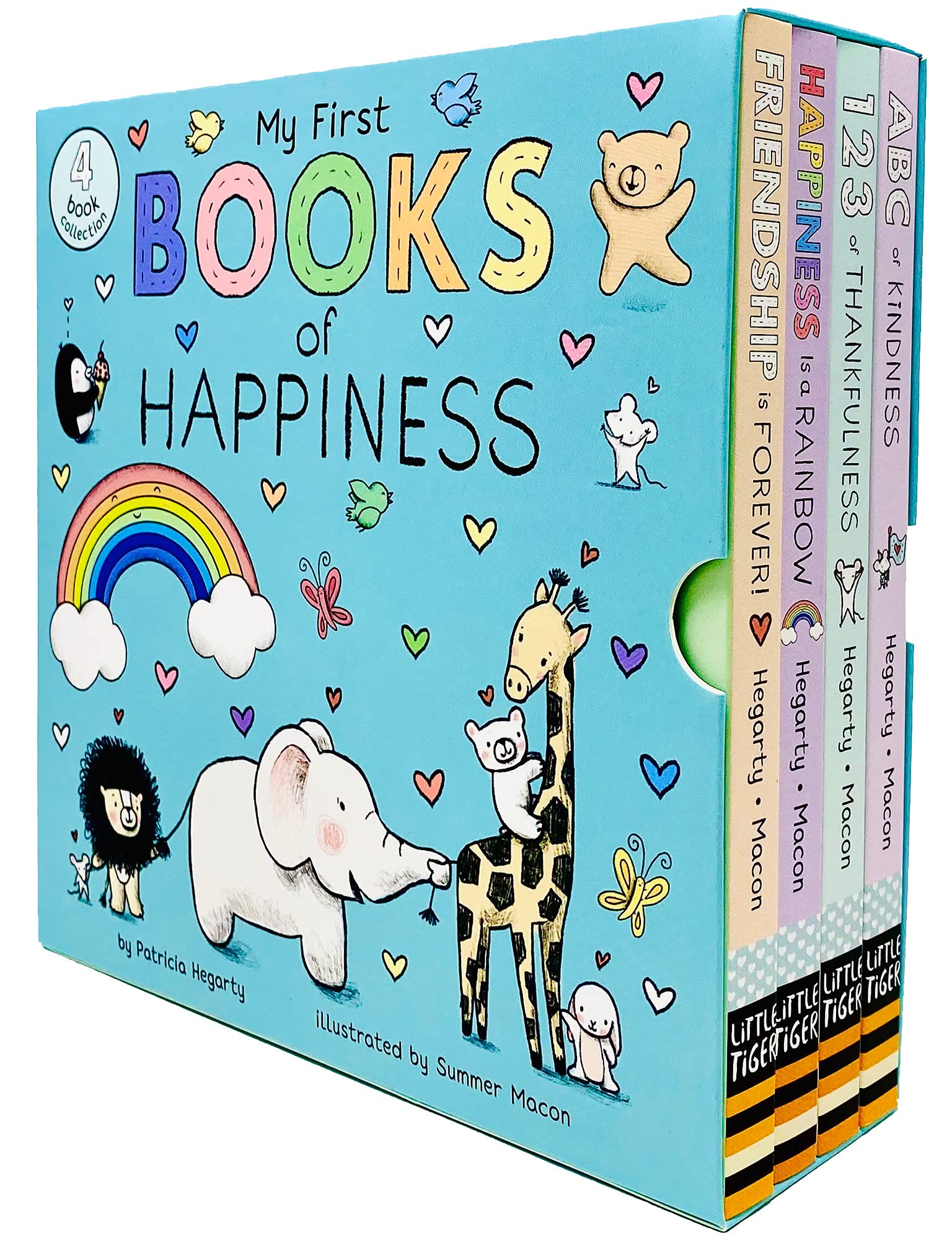 My First Books of Happiness 4 Books Collection Box Set by Patricia Hegarty (ABC of Kindness, 123 of Thankfulness, Happiness is a Rainbow & Friendship is Forever) Board book