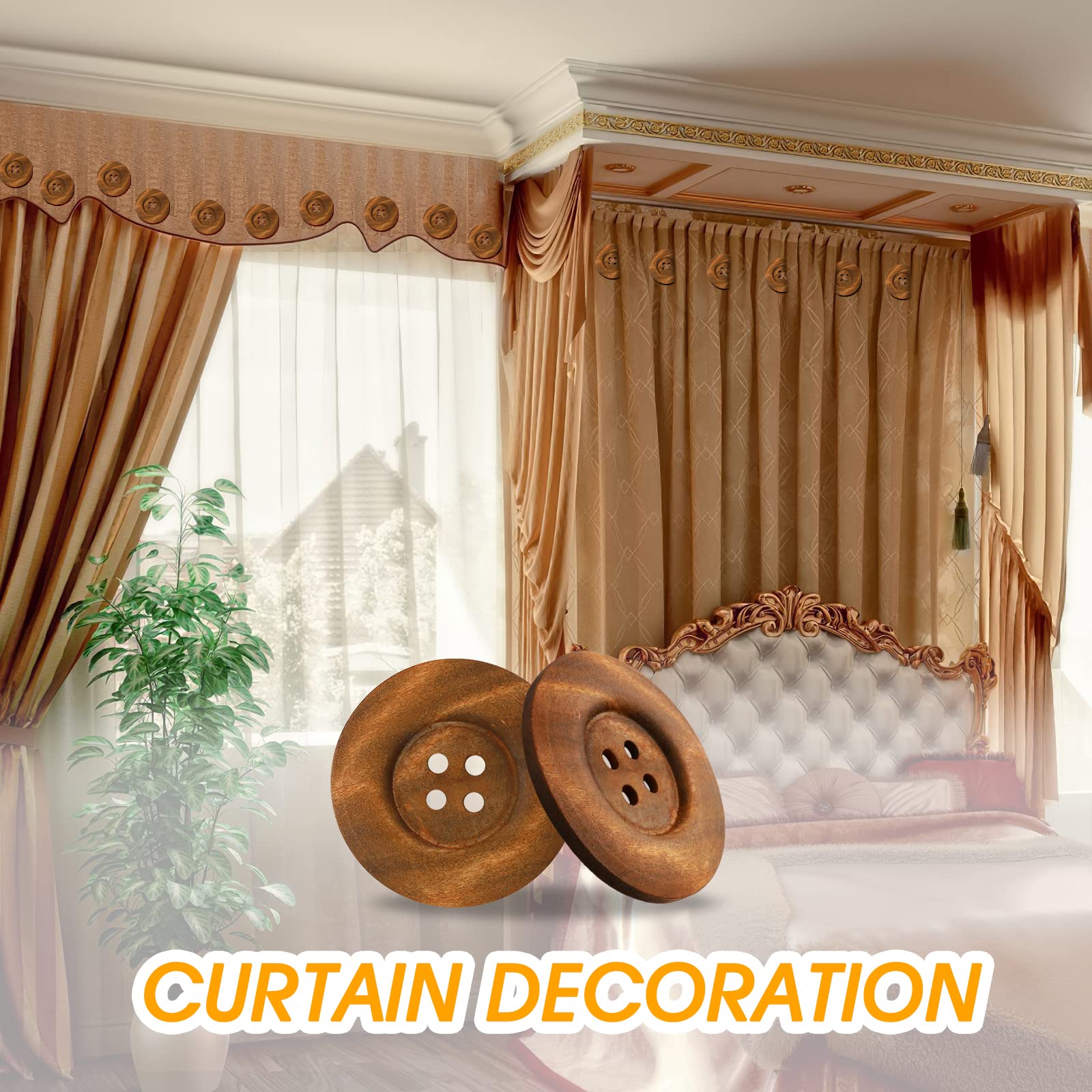 Sourcing Map 50 Botones De Madera, Botones De Madera Con Forma De Flor