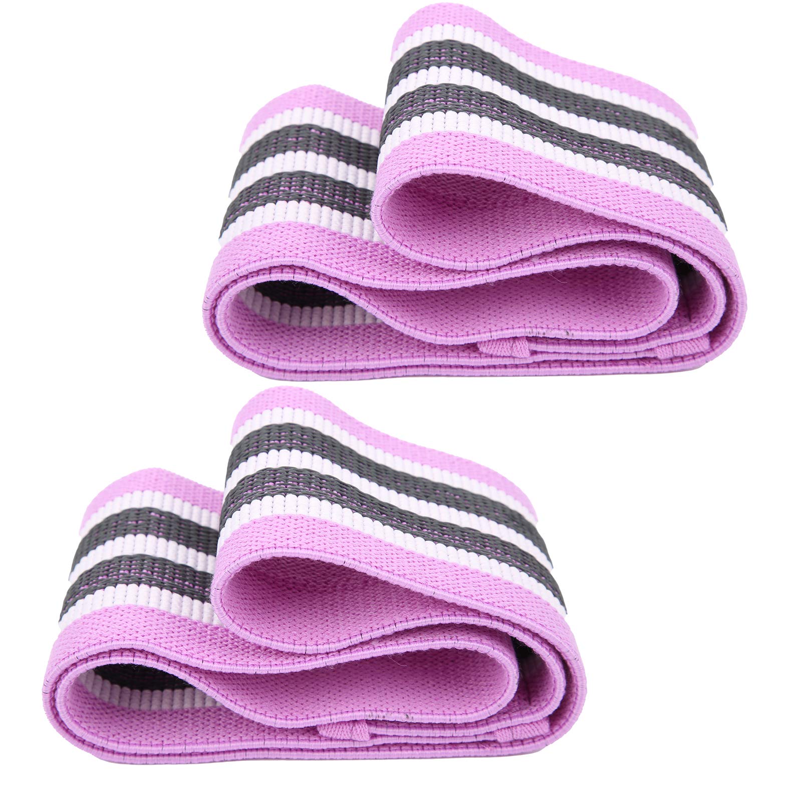 Drfeify 2Pcs Powerlifting Fitness Bands,Non Slip Elastic Resistance Loop Exercise Bands Set for Home Fitness Stretching and Strength Training (Purple)