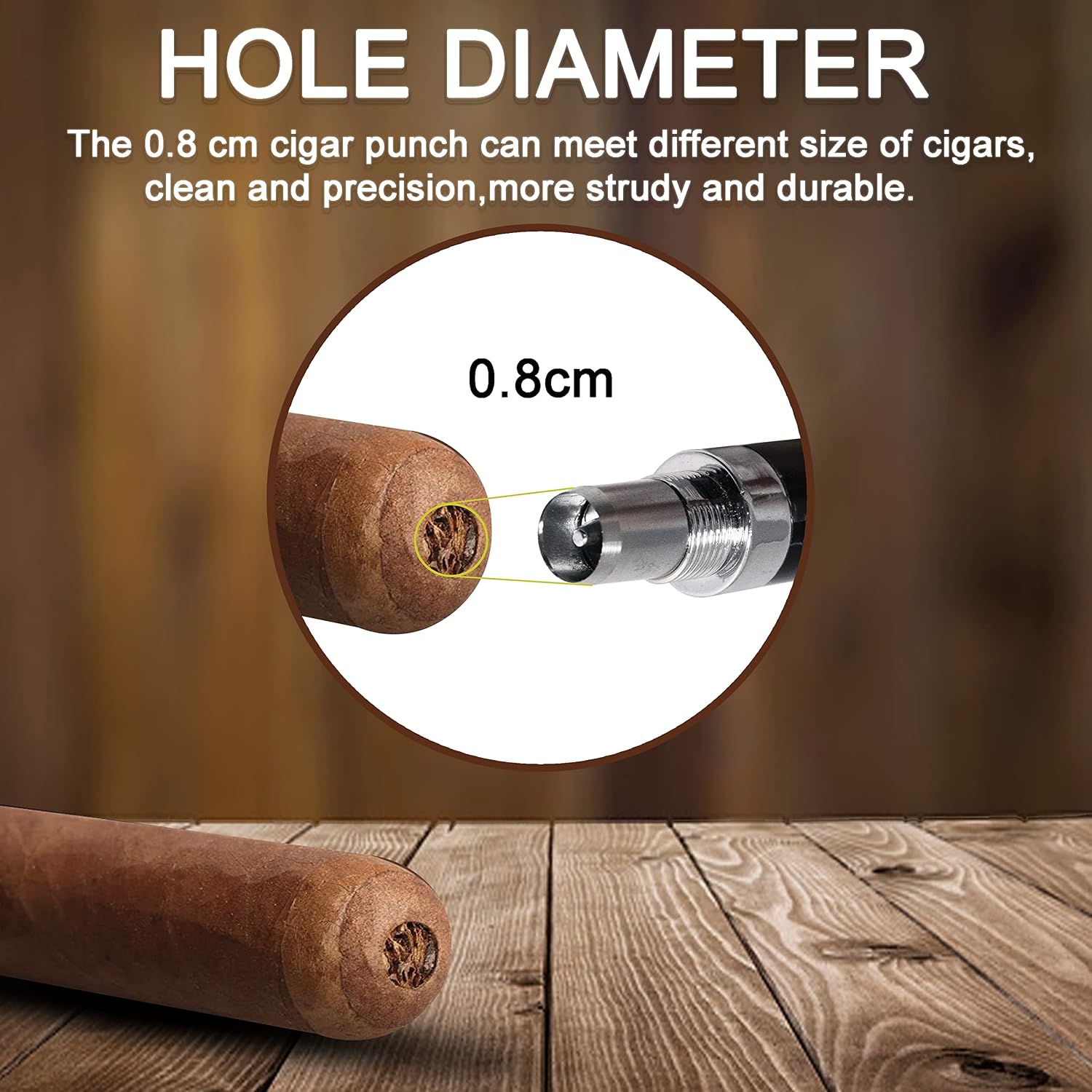69Bourbons Cigar Bullet Punch Cutter - Hole Puncher Tool with Protective Cap, Keychain Ring - Makes Smooth & Clean Circular Cuts for Tighter Draw, Stronger Tobacco Flavor - Smoking Gifts & Accessories