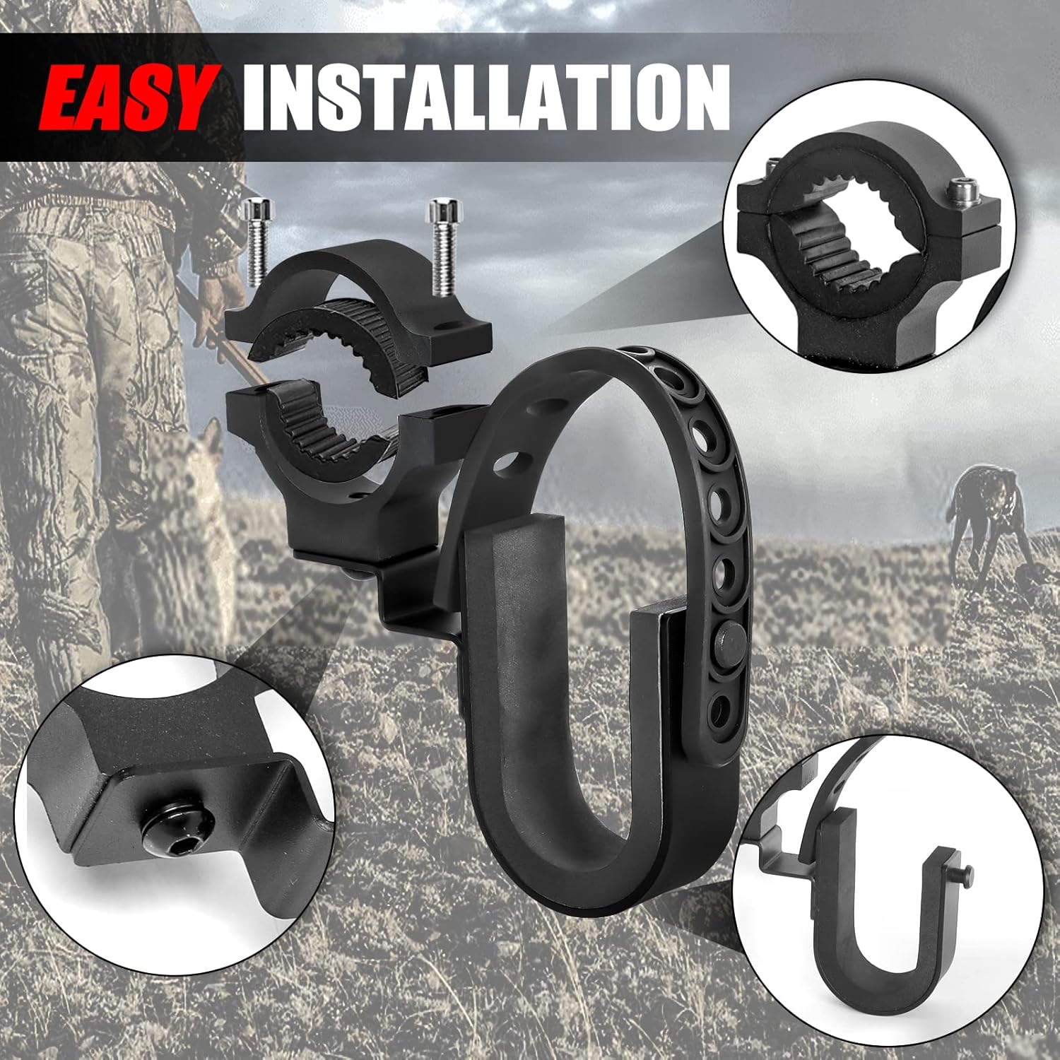 UTV Gun Holder and Gun Rack, BESTZHEYU 2 PCS UTV Gun Holder Shovel Mount Bow &Utility Racks Fit for 1-2'' Round Roll Bar Compatible with Polaris RZR Ranger Can AM Honda Kawasaki Snowmobile : Automotive
