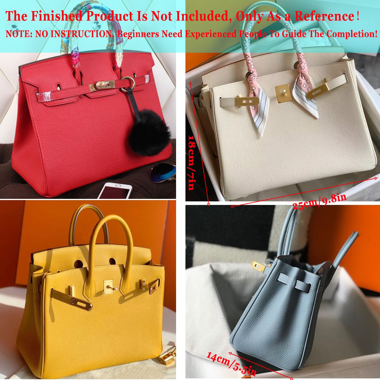 RIVEENY Handtaschen-Acryl-Schablone, Ledertaschen-Muster, Acryl-Leder-Muster, Ledervorlagen für Damenhandtaschen, transparent