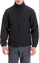 TRAILSIDE SUPPLY CO. Men's Softshell Jacket Fleece Lined Windbreaker,Lightweight Water Resistant Winter Coat