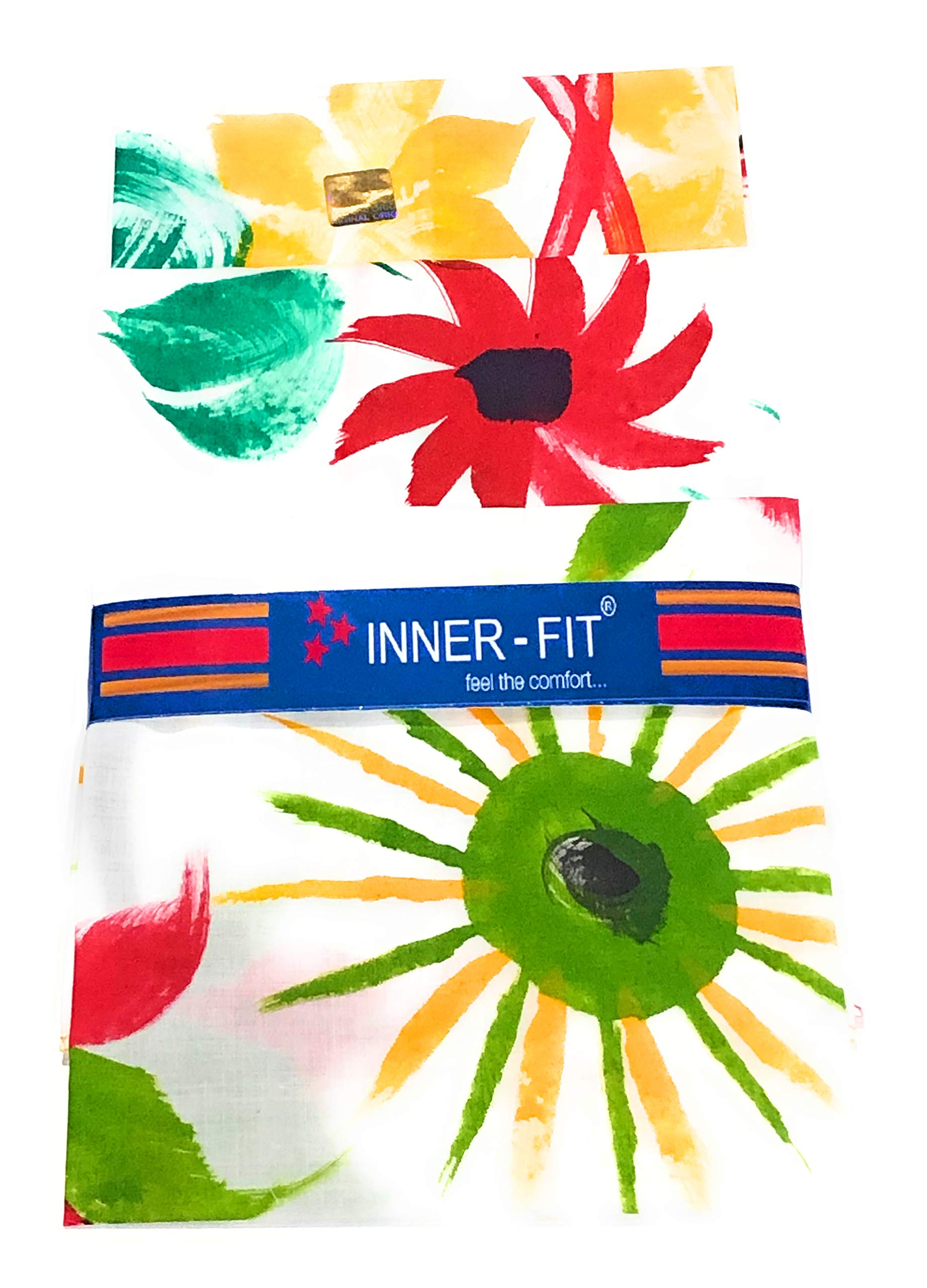 InnerfitWomen's Hand Printed Handkerchief (Mix Colour) -Set of 6