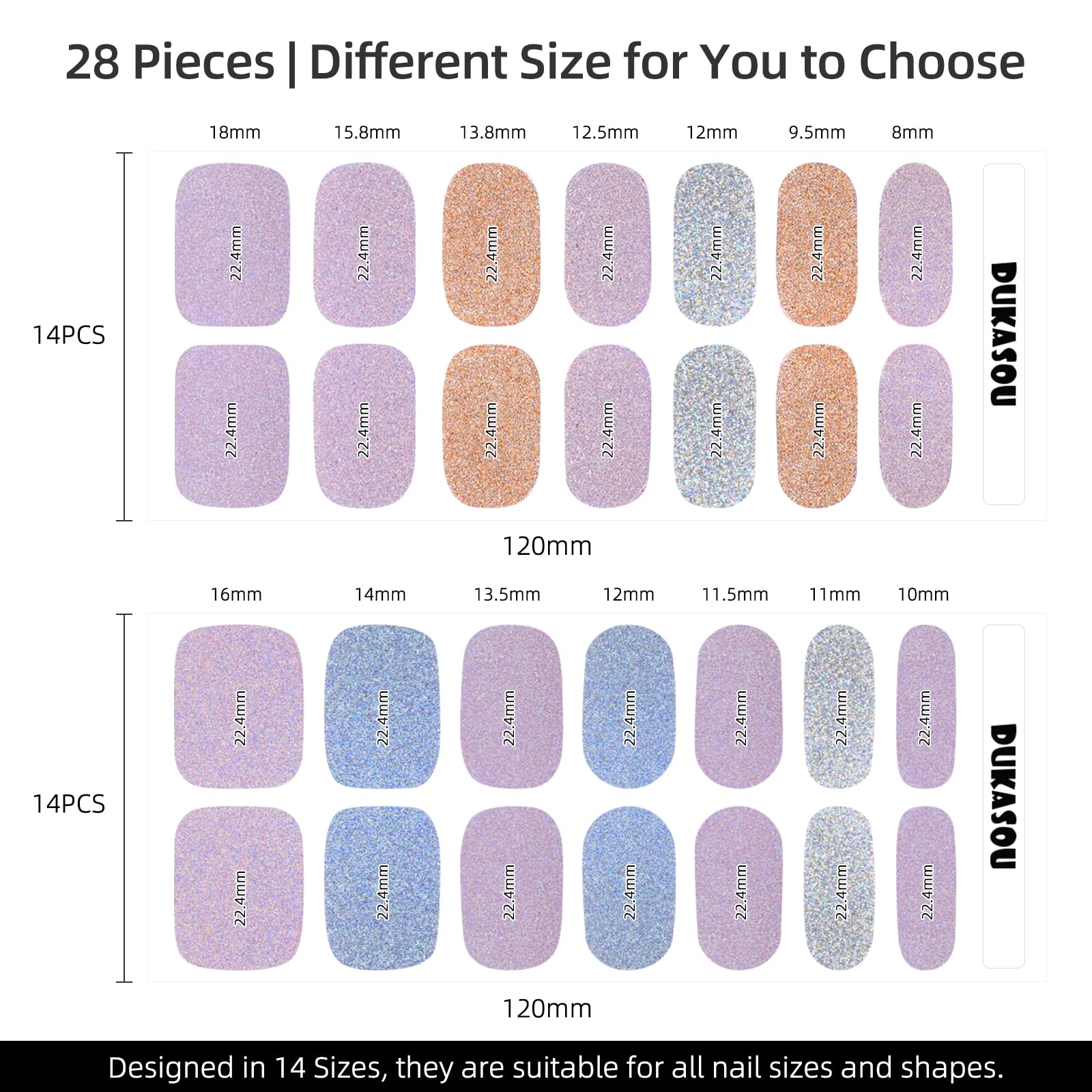 Lot De 28 Autocollants De Durcissement UV En Gel Pour Femmes Et Filles