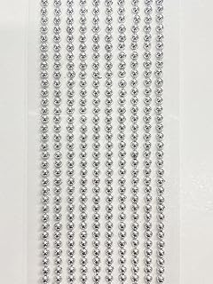 500 x Self Adhesive Pearls Gems 3mm Mini Flat Backed Round Pearls Beads Strips Embellishments (Metallic Silver)