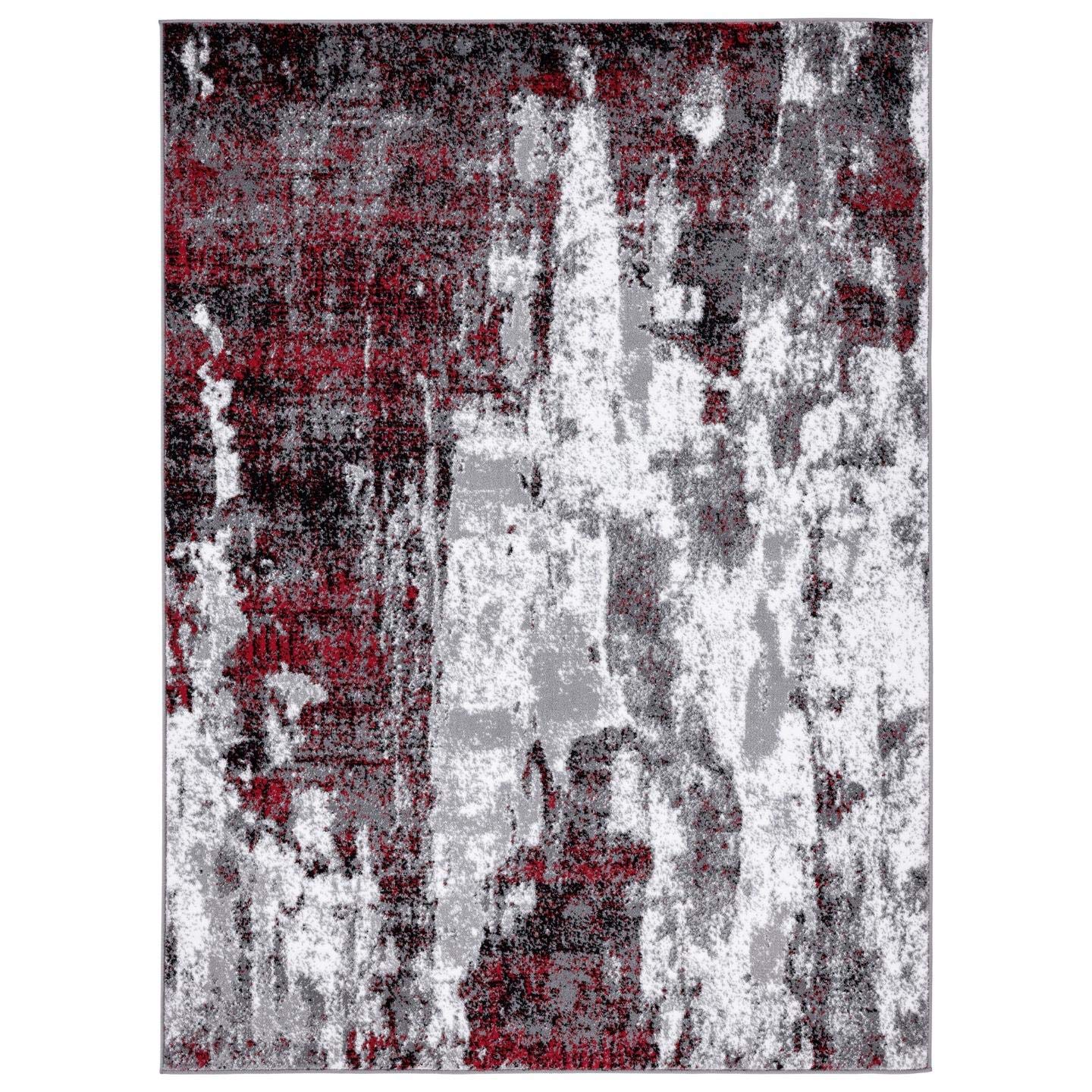 LUXE WEAVERS Modern Abstract Art Red 2x3 Area Rug