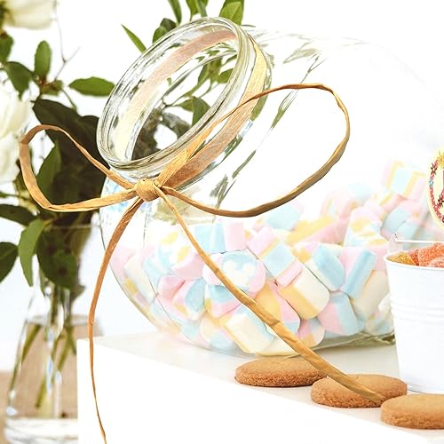 Miniatura 6 de CREATRILL 3 rollos de cinta de rafia de 14 pulgadas por 492 pies, 164 pies cada rollo, cordel de papel de embalaje para Navidad