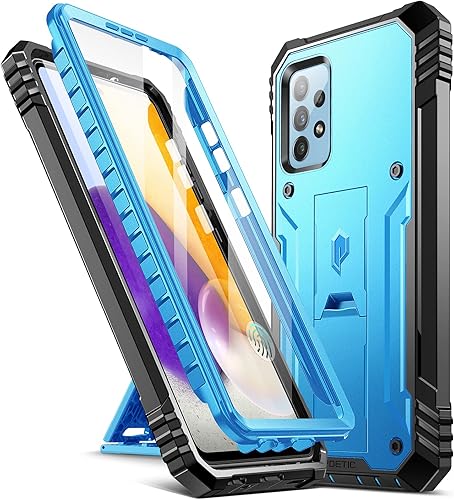 Poetic Revolution - Funda para Samsung Galaxy A72, protector de pantalla integrado funciona con identificación de huellas dactilares, carcasa